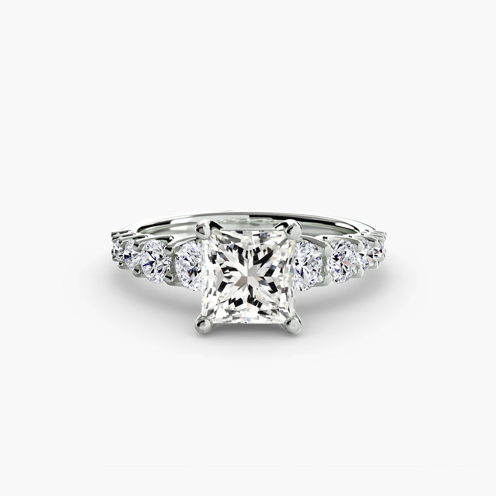 The Graduated Accent Ring - diamond engagement ring - VYKA Diamonds