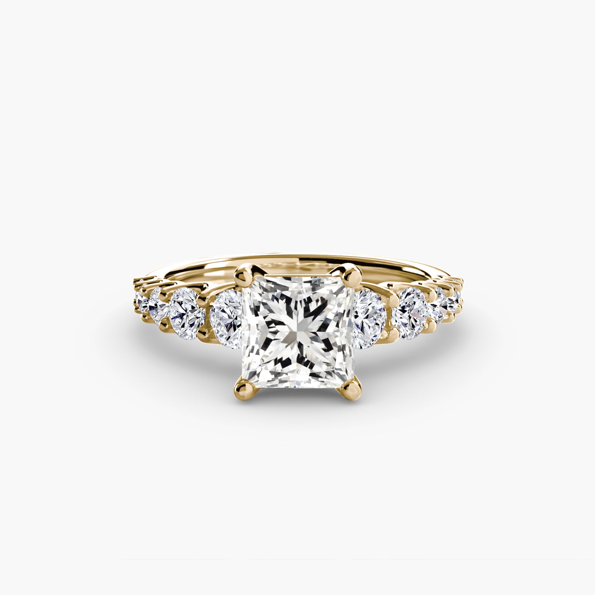The Graduated Accent Ring - diamond engagement ring - VYKA Diamonds