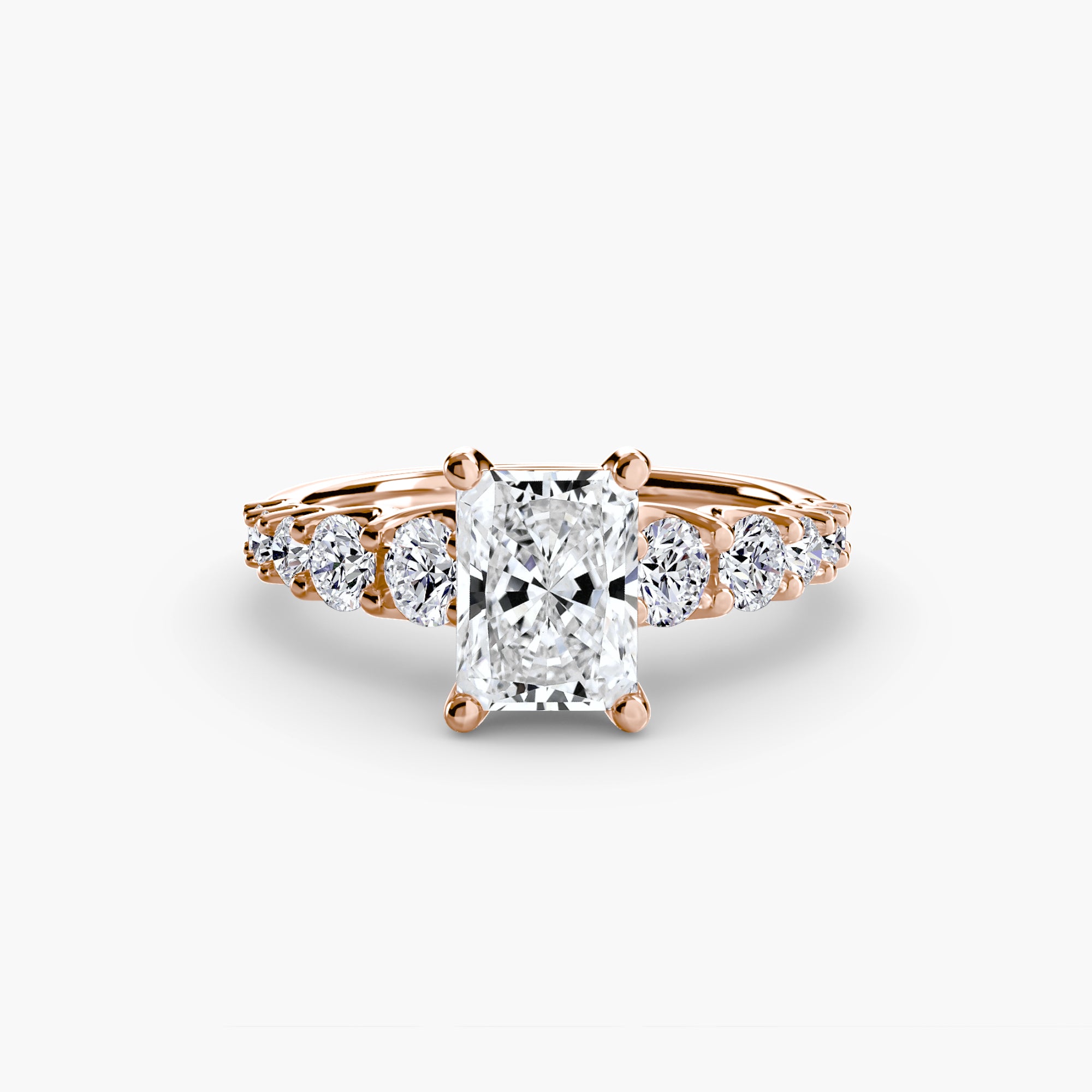 The Graduated Accent Ring - diamond engagement ring - VYKA Diamonds