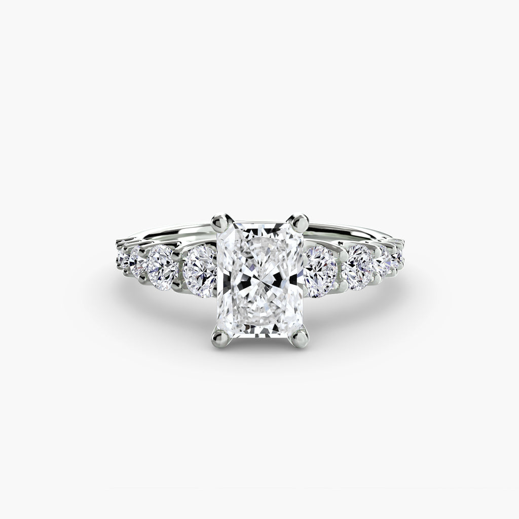 The Graduated Accent Ring - diamond engagement ring - VYKA Diamonds