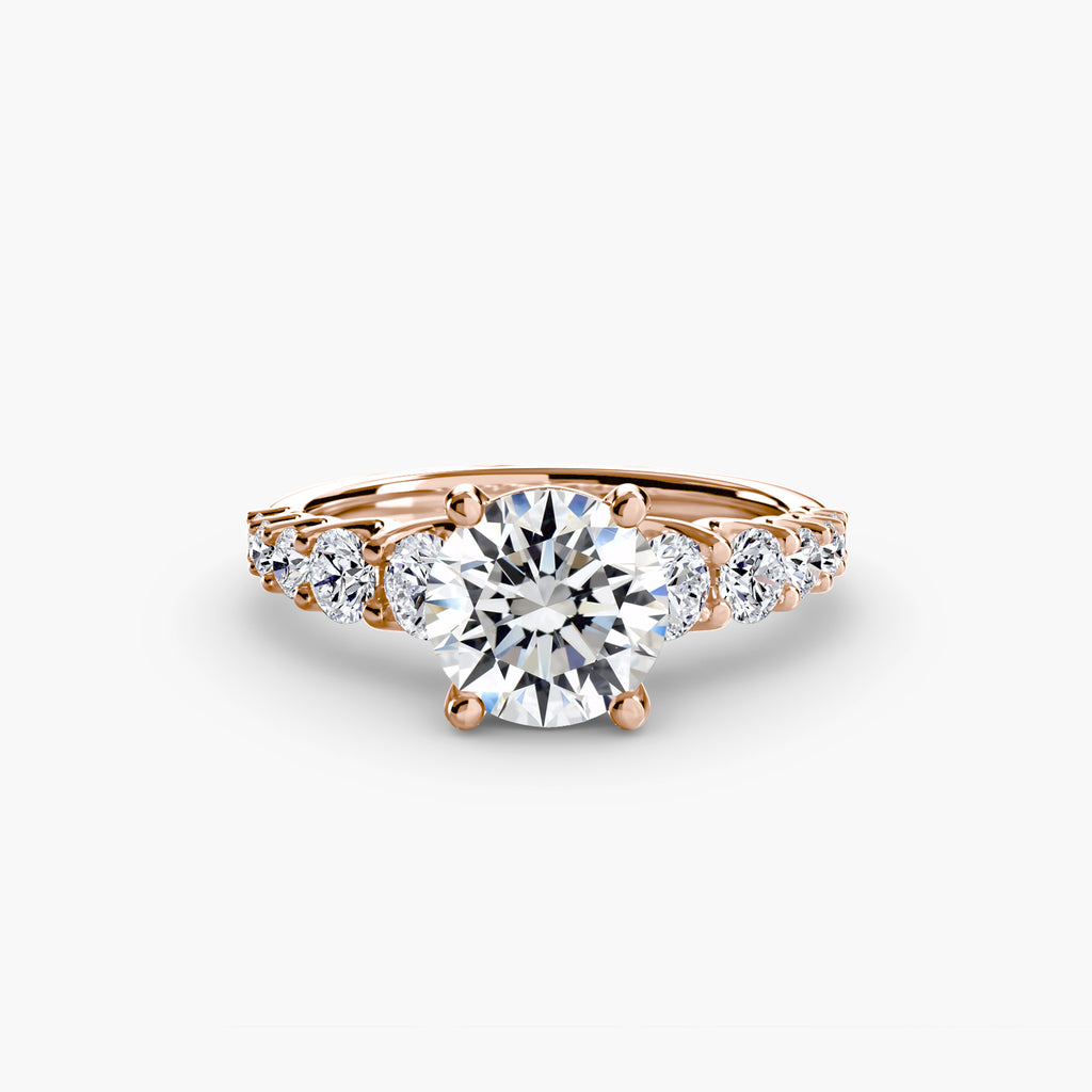 The Graduated Accent Ring - diamond engagement ring - VYKA Diamonds
