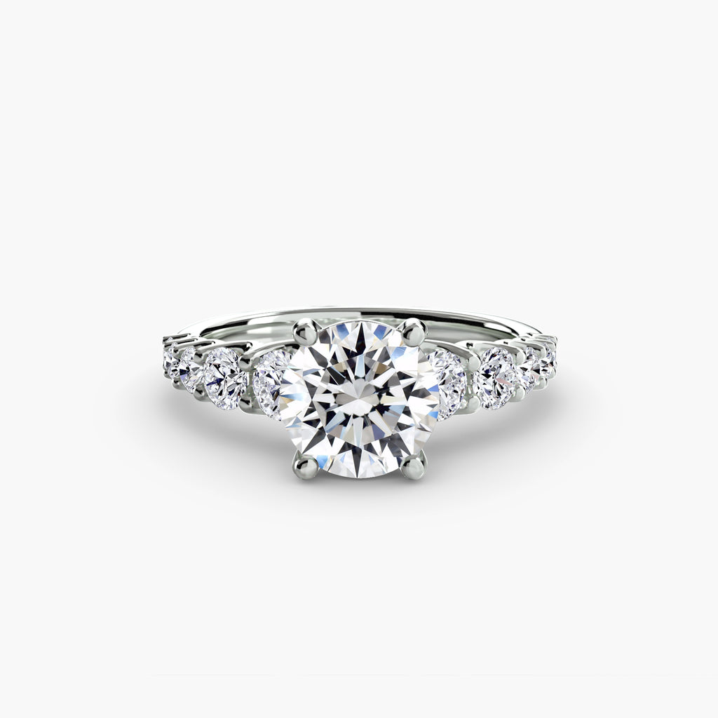 The Graduated Accent Ring - diamond engagement ring - VYKA Diamonds