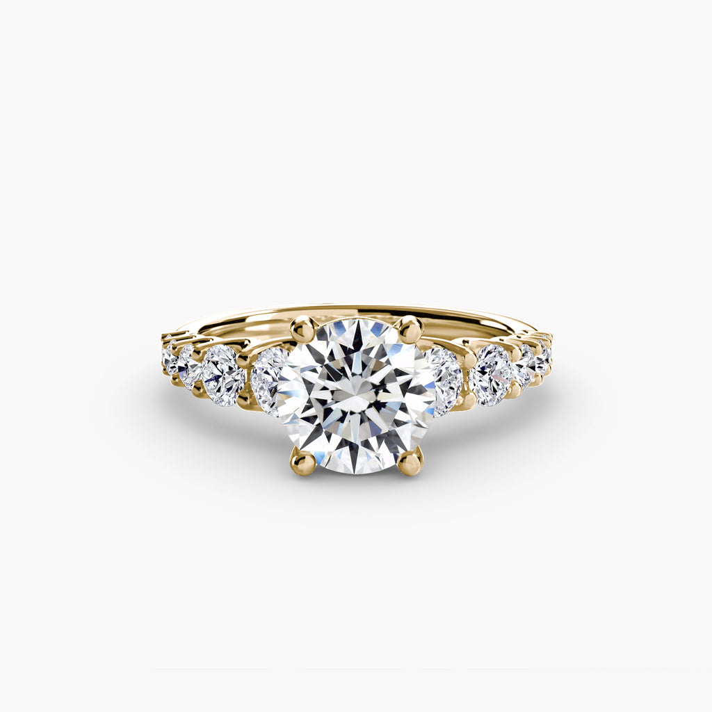 The Graduated Accent Ring - diamond engagement ring - VYKA Diamonds