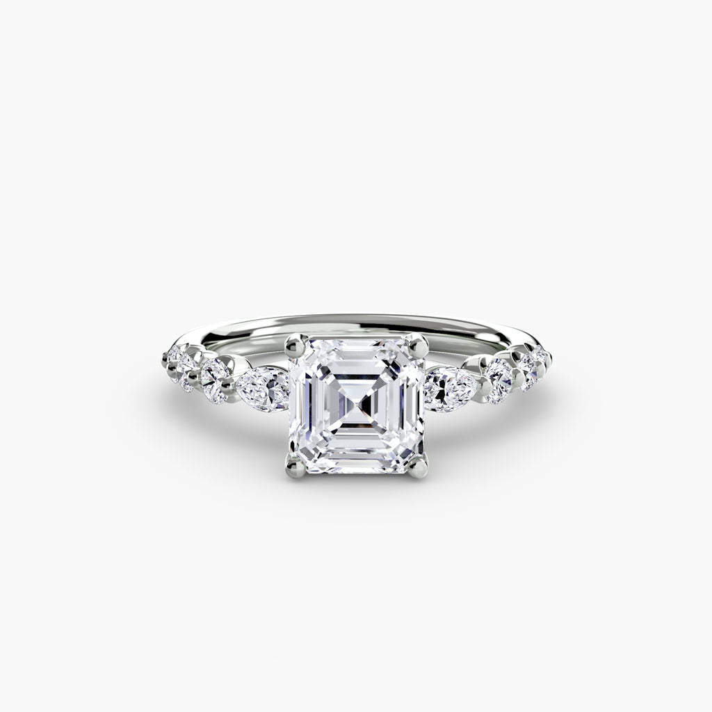 The Tiered Accent Ring - diamond engagement ring - VYKA Diamonds