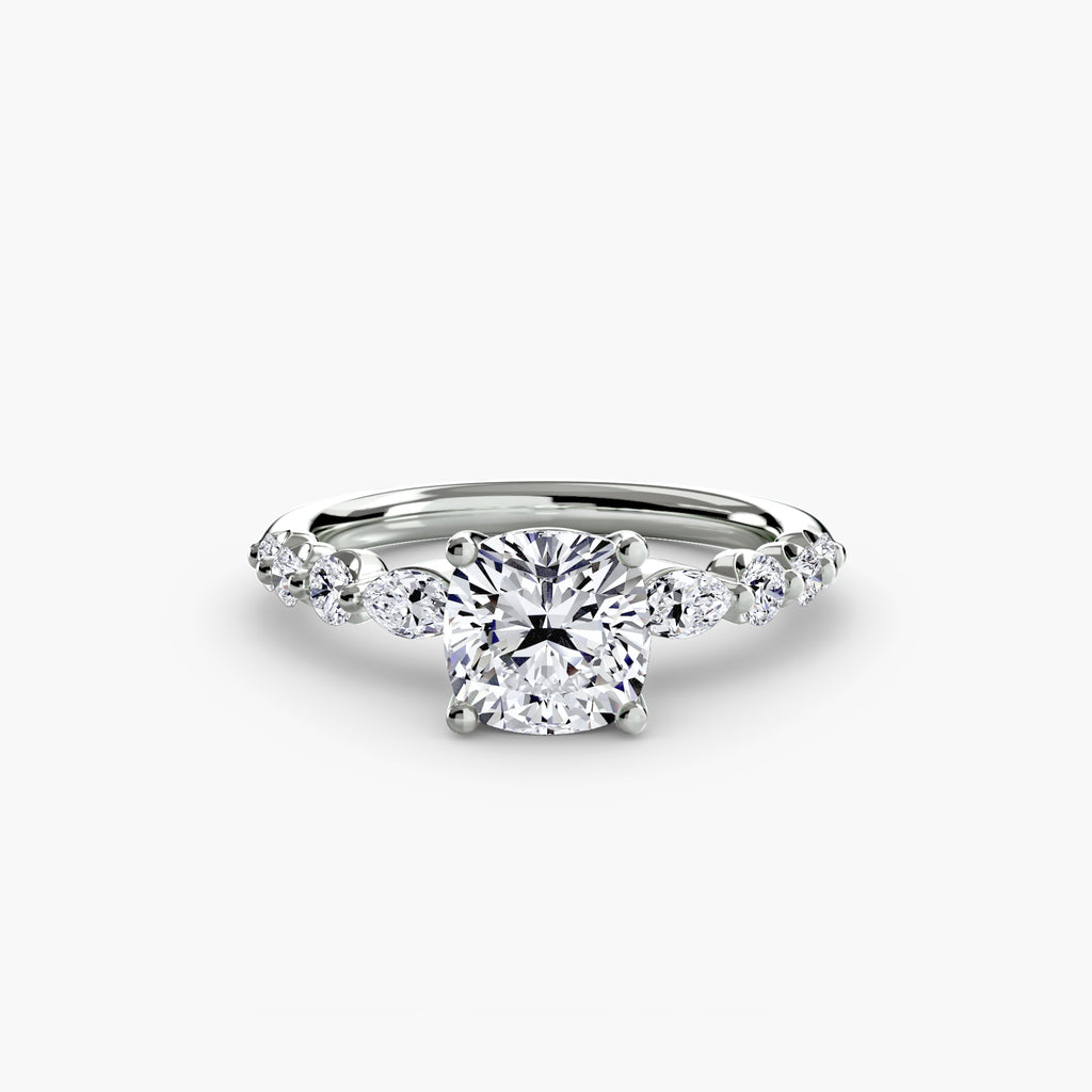 The Tiered Accent Ring - diamond engagement ring - VYKA Diamonds