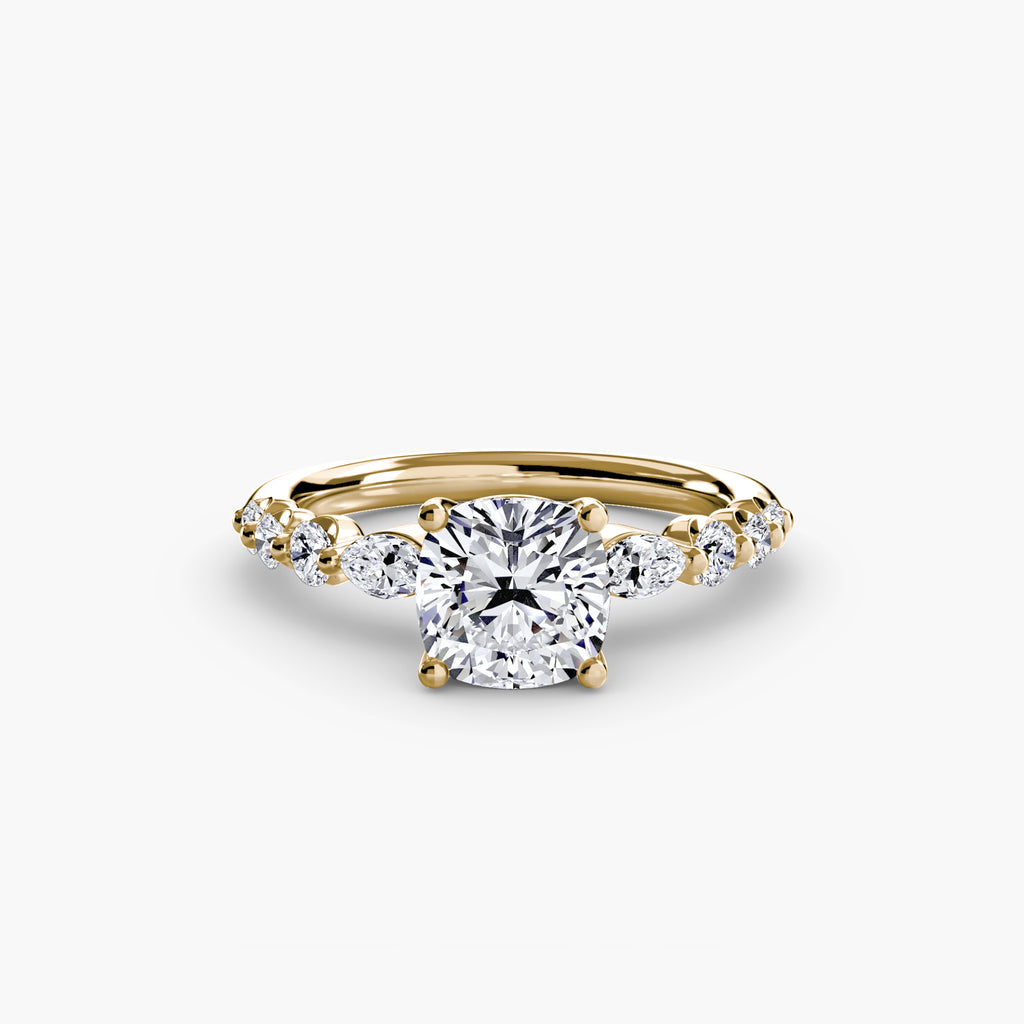 The Tiered Accent Ring - diamond engagement ring - VYKA Diamonds