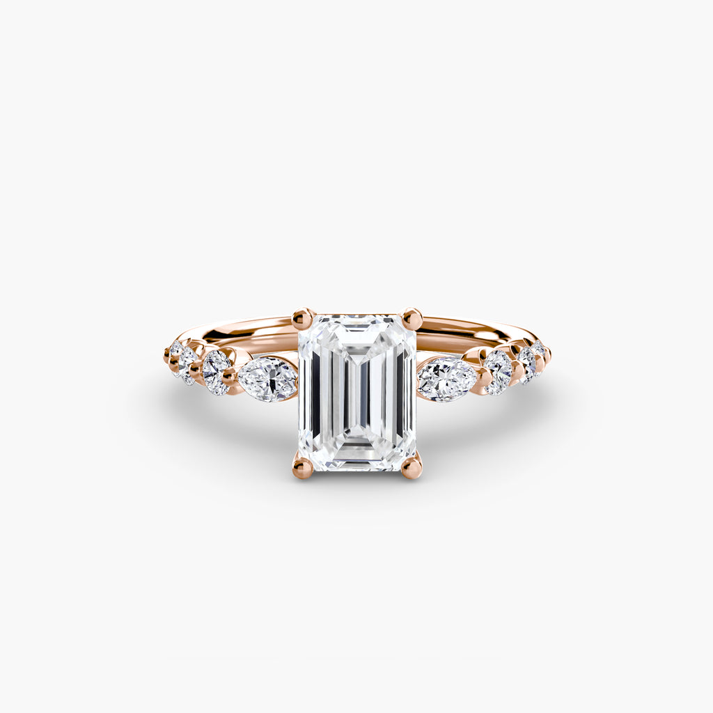 The Tiered Accent Ring - diamond engagement ring - VYKA Diamonds