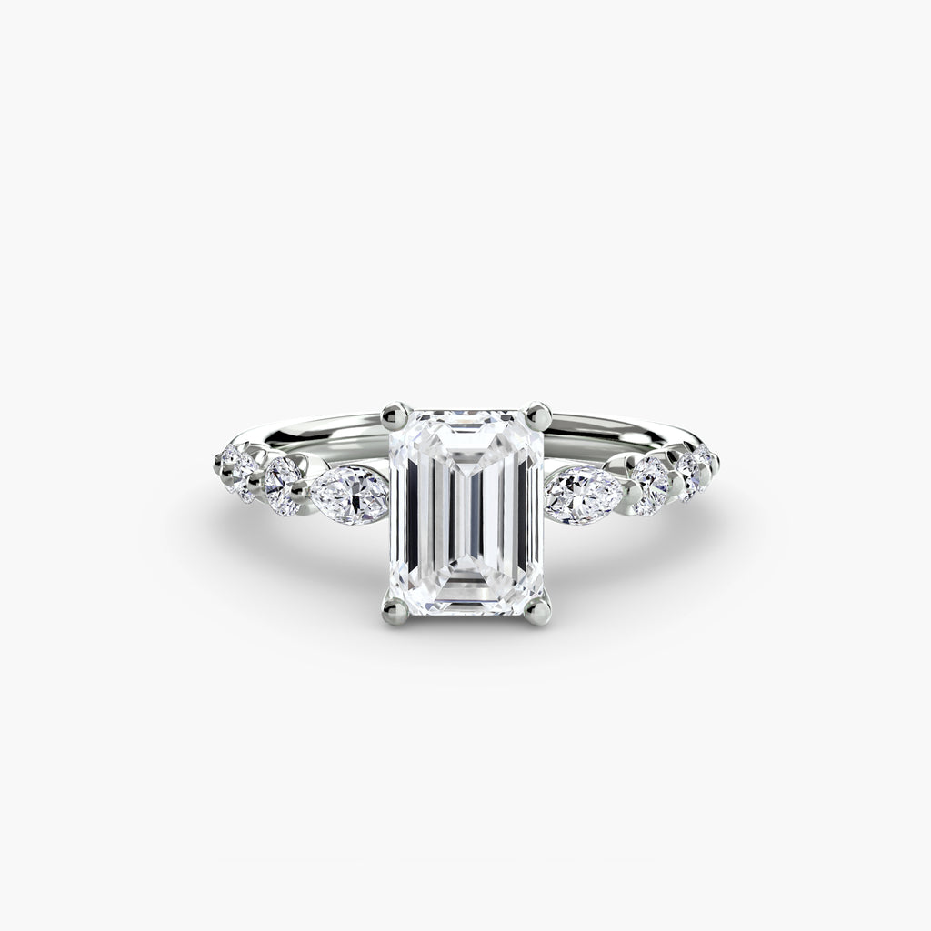 The Tiered Accent Ring - diamond engagement ring - VYKA Diamonds