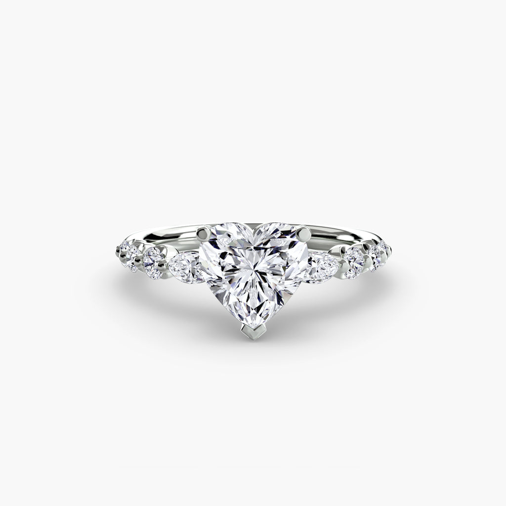 The Tiered Accent Ring - diamond engagement ring - VYKA Diamonds