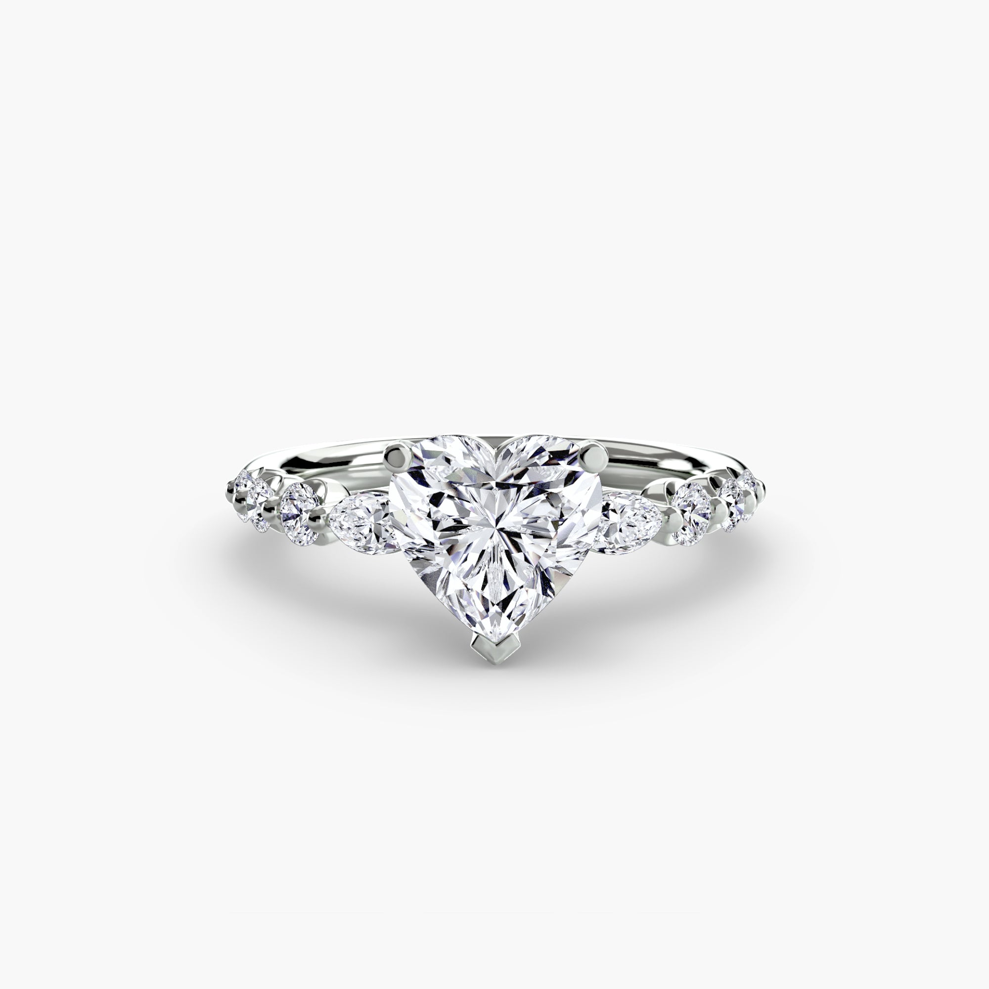 The Tiered Accent Ring - diamond engagement ring - VYKA Diamonds