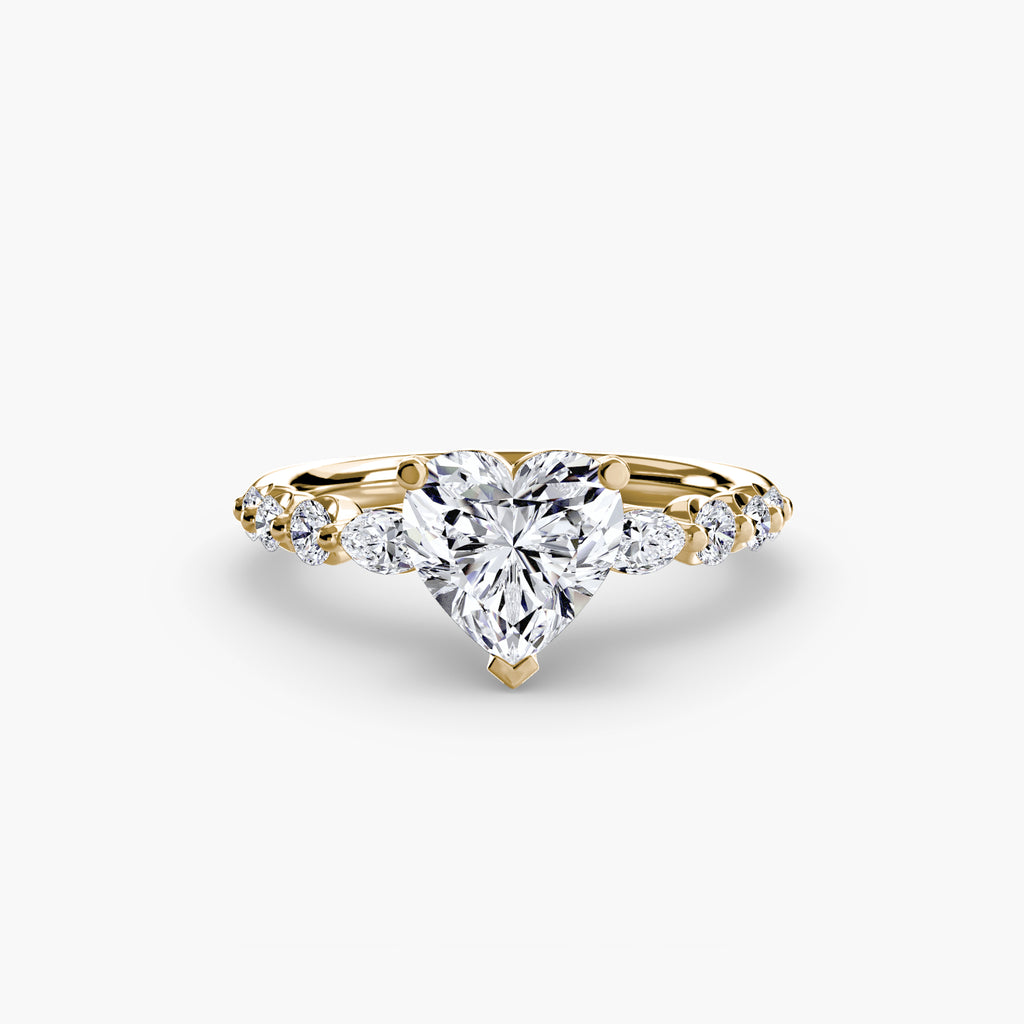 The Tiered Accent Ring - diamond engagement ring - VYKA Diamonds