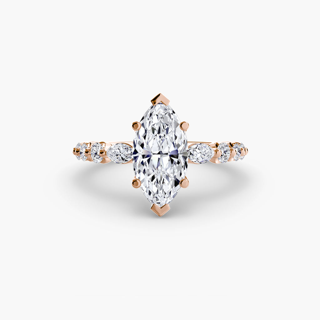 The Tiered Accent Ring - diamond engagement ring - VYKA Diamonds