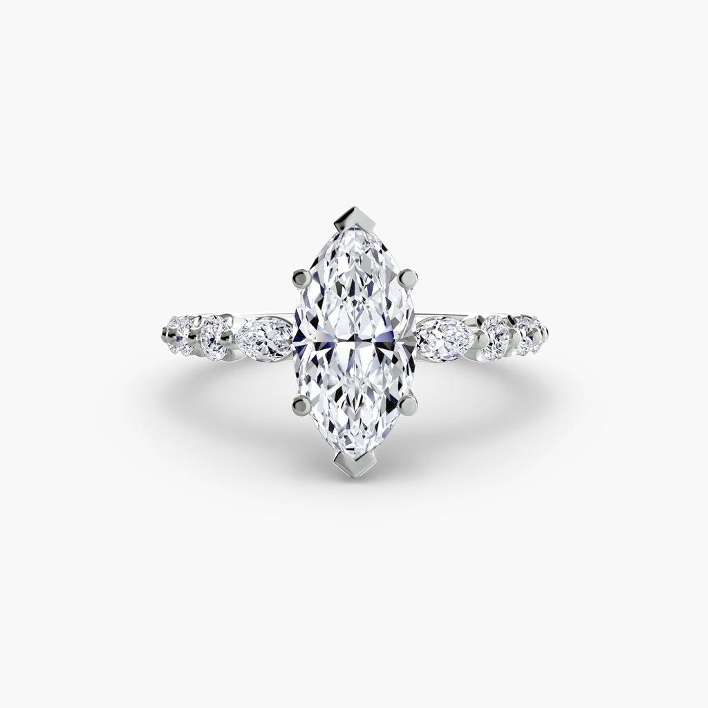 The Tiered Accent Ring - diamond engagement ring - VYKA Diamonds