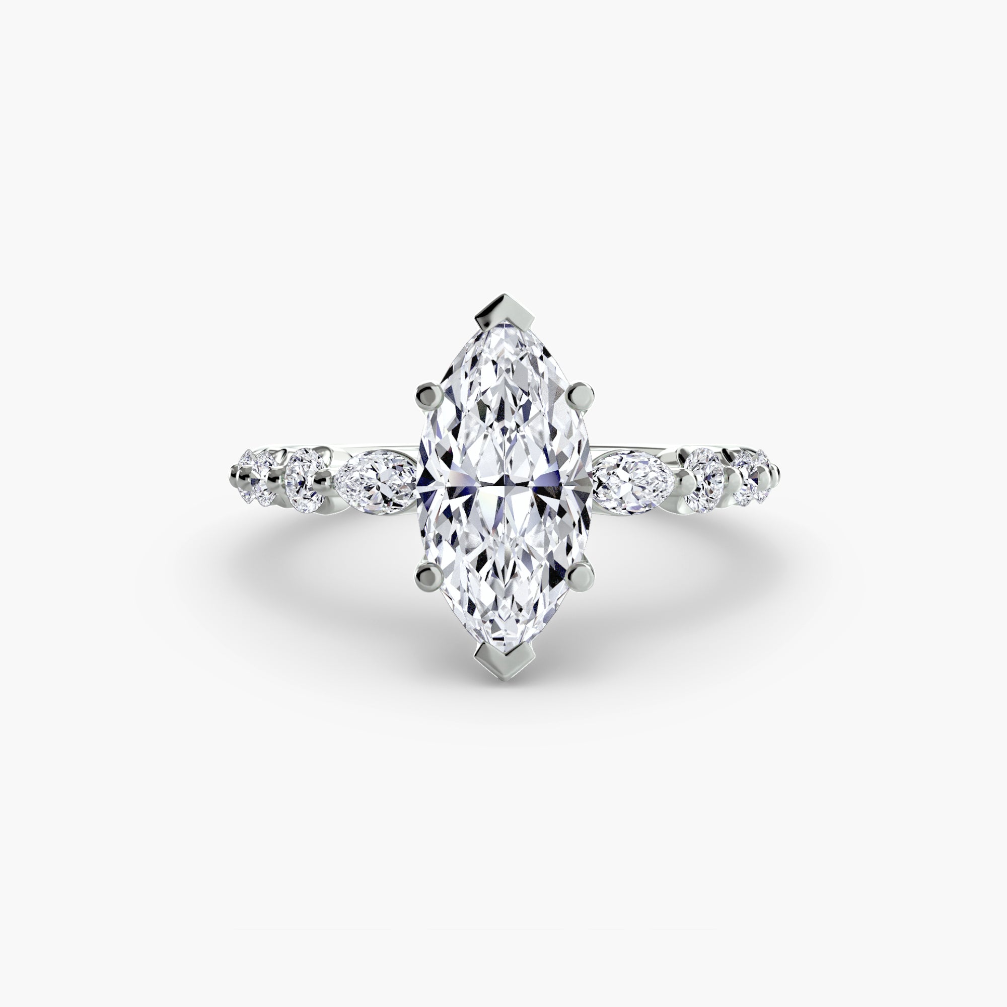 The Tiered Accent Ring - diamond engagement ring - VYKA Diamonds