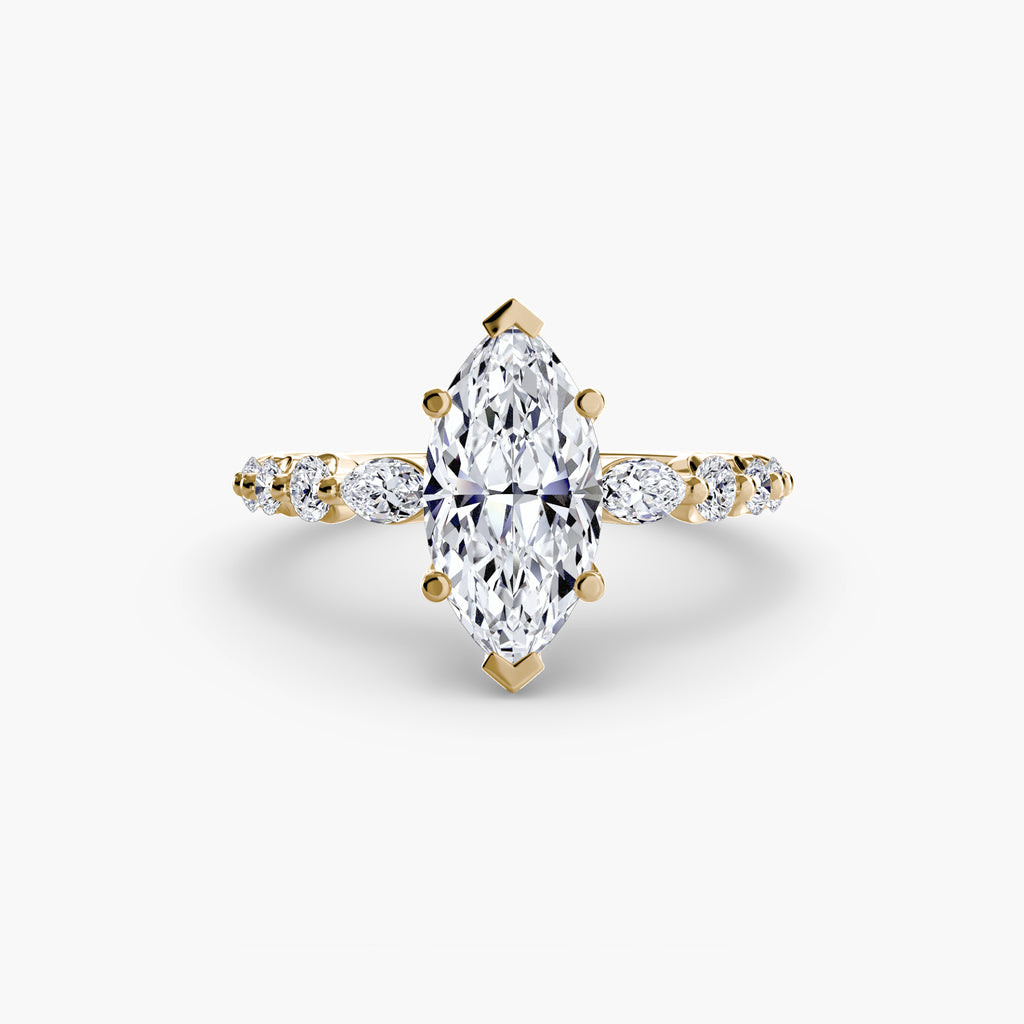 The Tiered Accent Ring - diamond engagement ring - VYKA Diamonds