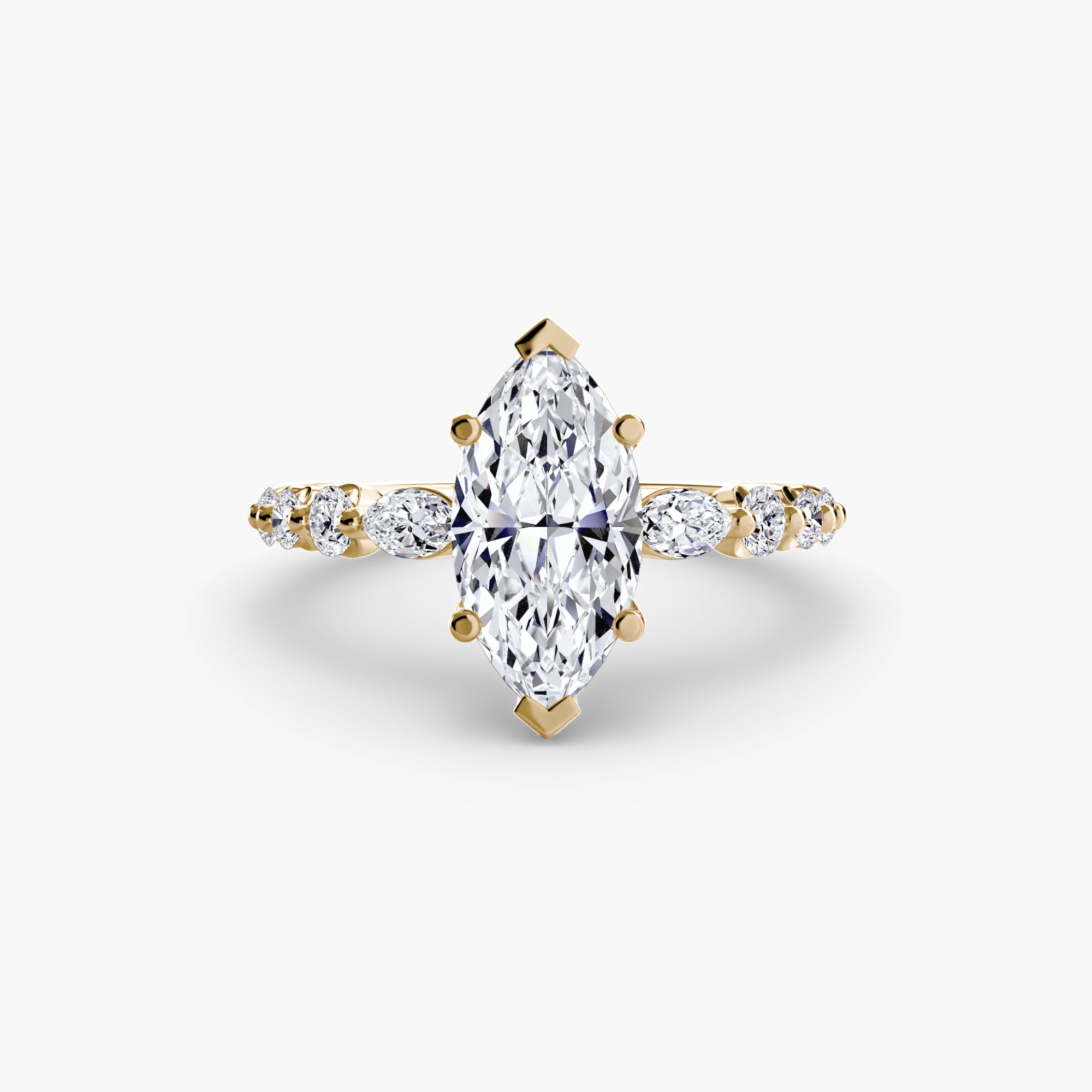 The Tiered Accent Ring - diamond engagement ring - VYKA Diamonds