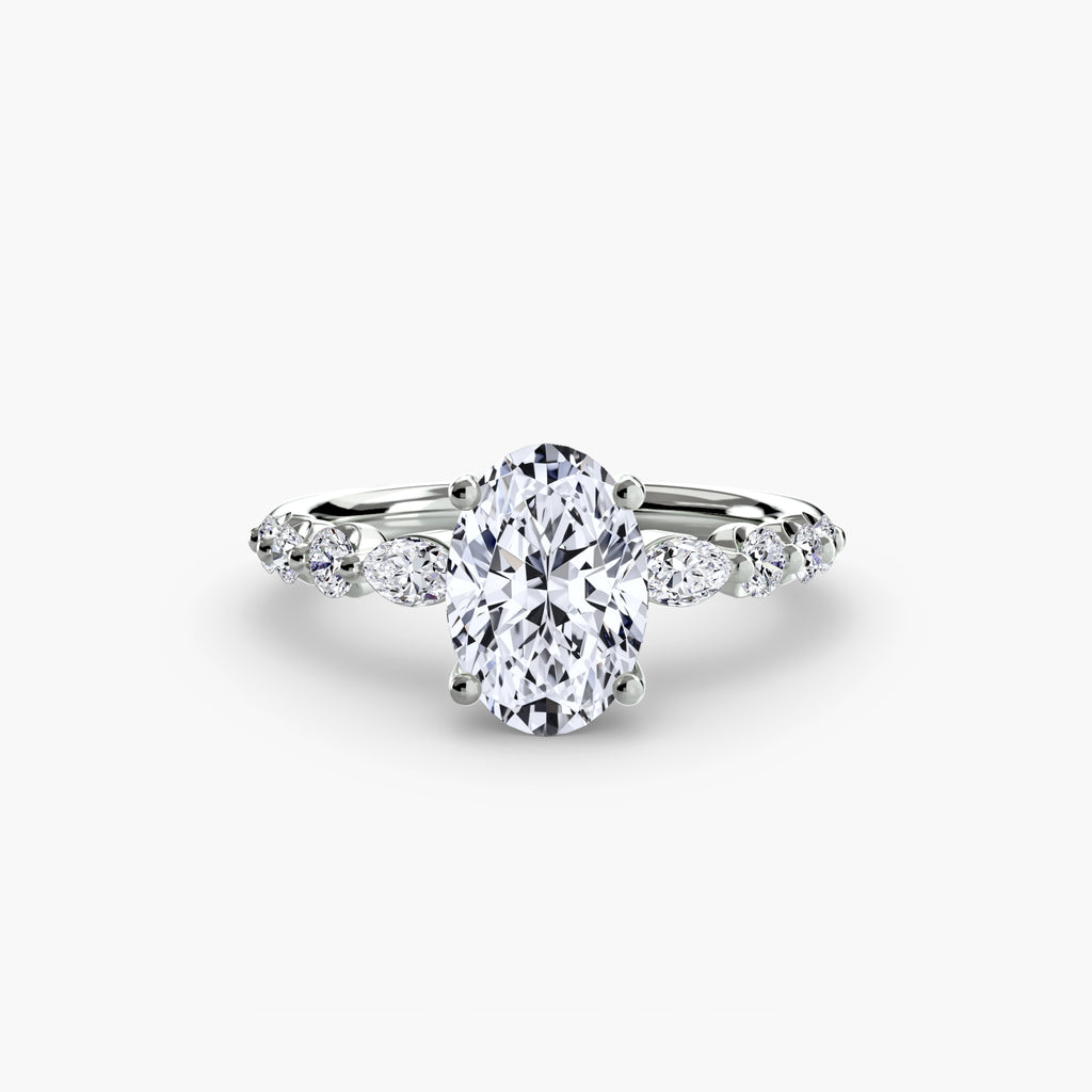 The Tiered Accent Ring - diamond engagement ring - VYKA Diamonds