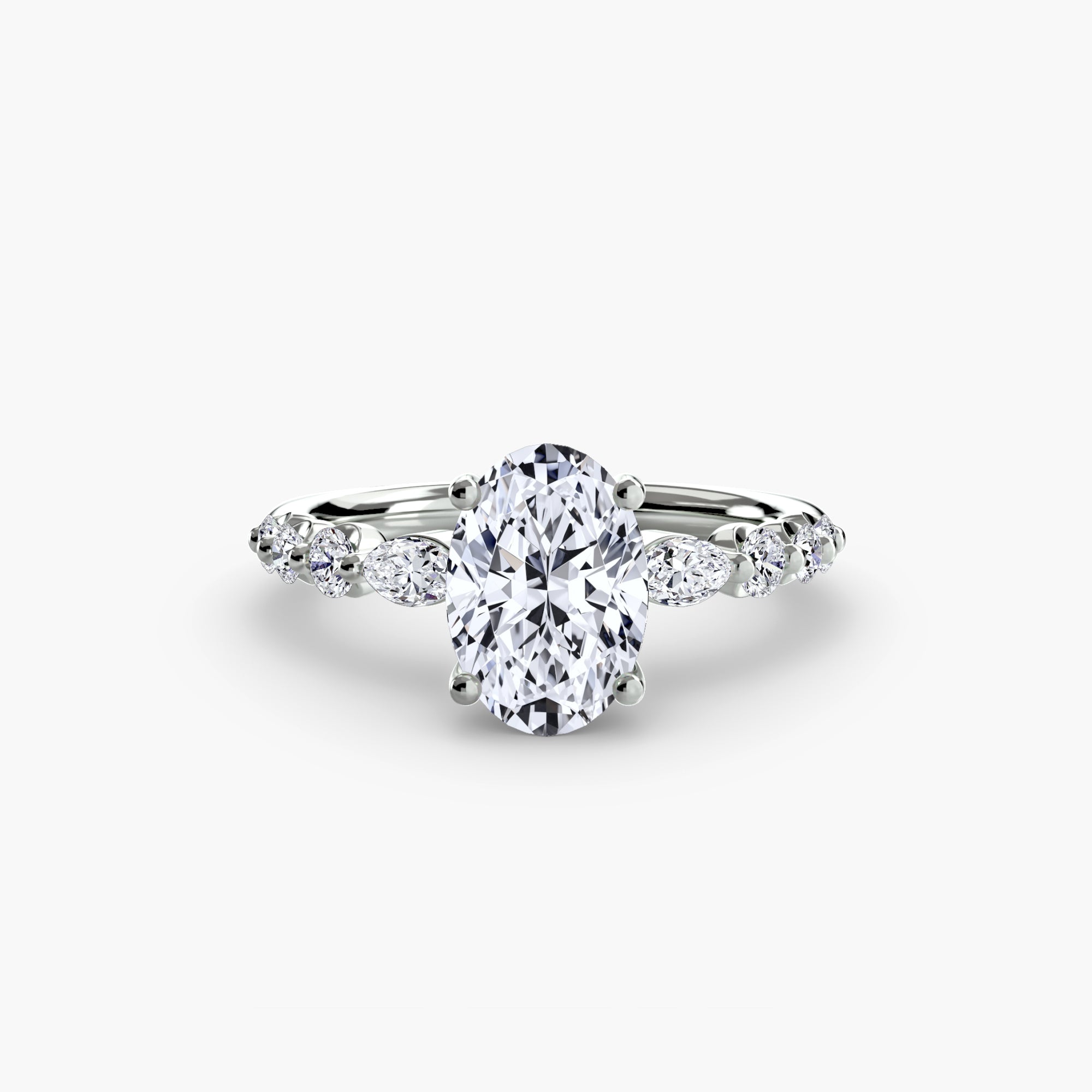 The Tiered Accent Ring - diamond engagement ring - VYKA Diamonds