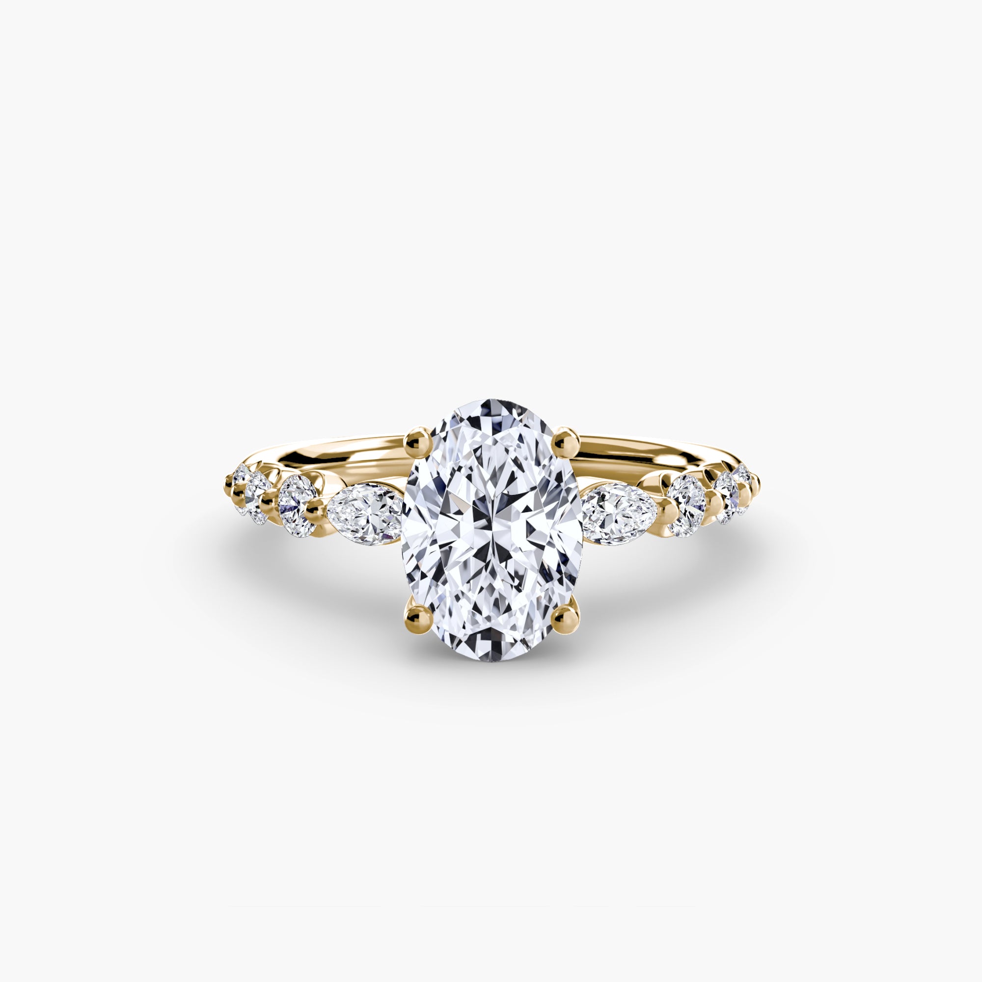 The Tiered Accent Ring - diamond engagement ring - VYKA Diamonds