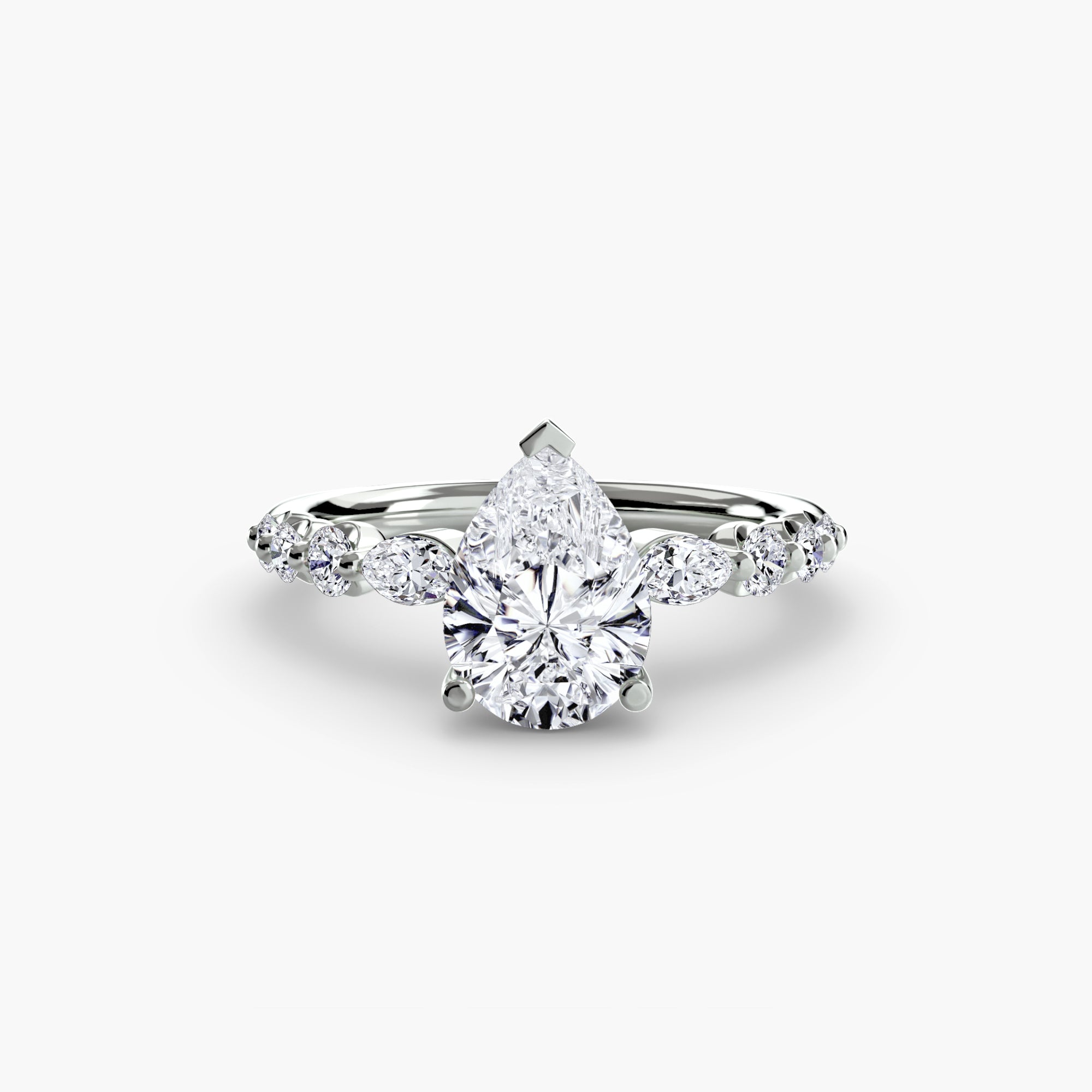 The Tiered Accent Ring - diamond engagement ring - VYKA Diamonds