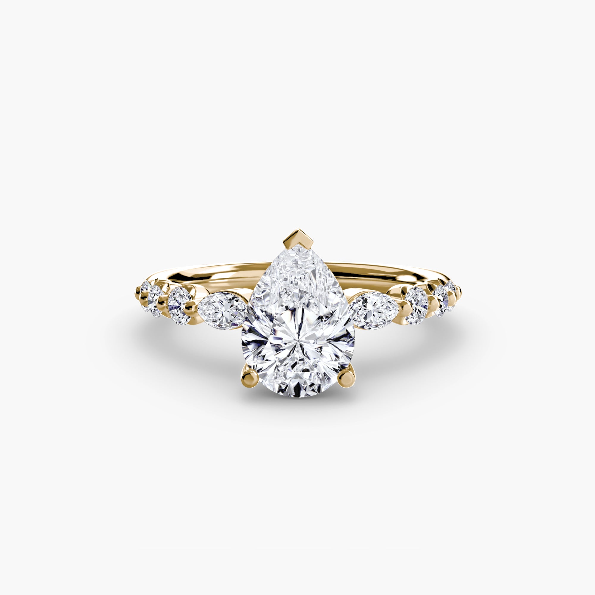 The Tiered Accent Ring - diamond engagement ring - VYKA Diamonds