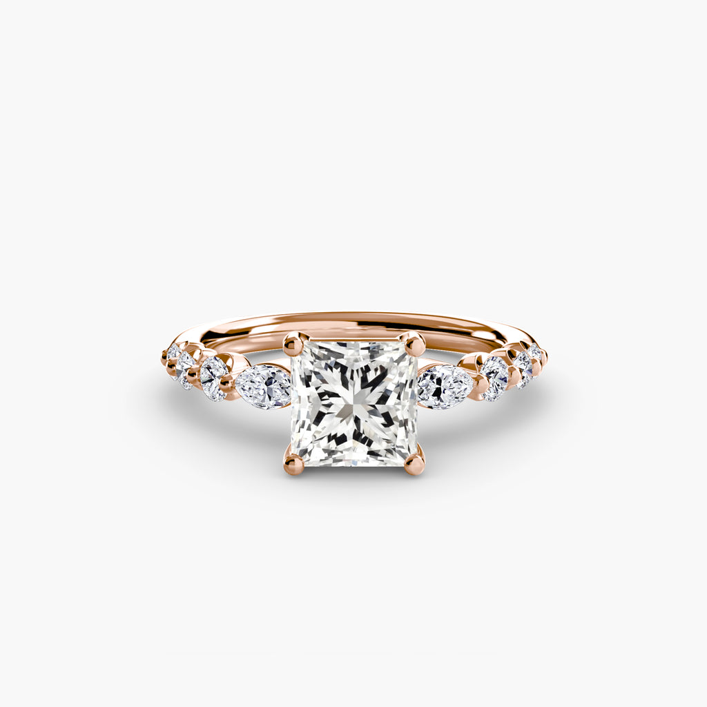 The Tiered Accent Ring - diamond engagement ring - VYKA Diamonds