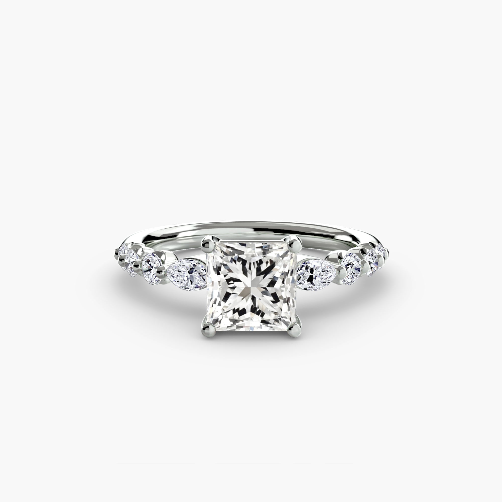 The Tiered Accent Ring - diamond engagement ring - VYKA Diamonds