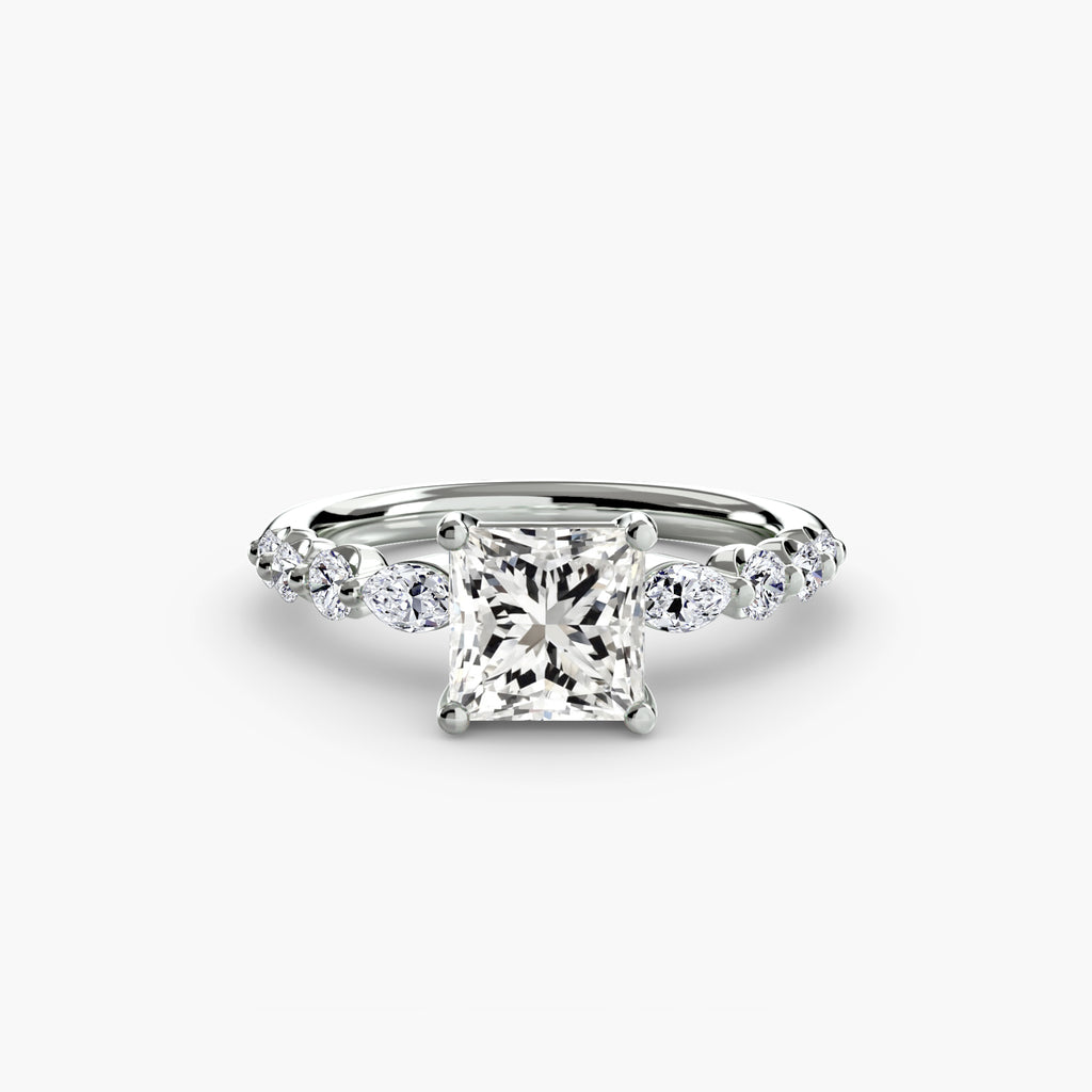 The Tiered Accent Ring - diamond engagement ring - VYKA Diamonds
