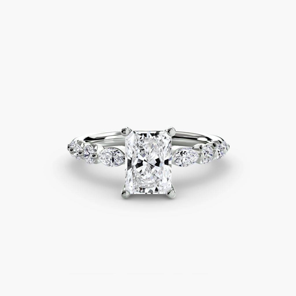 The Tiered Accent Ring - diamond engagement ring - VYKA Diamonds