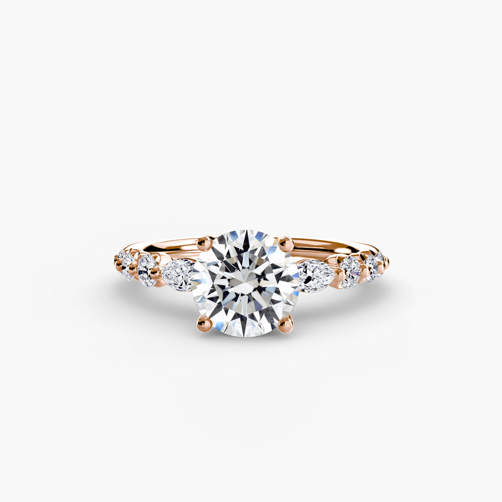 The Tiered Accent Ring - diamond engagement ring - VYKA Diamonds