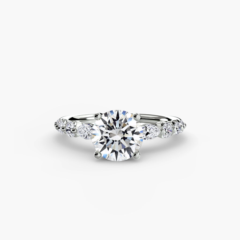 The Tiered Accent Ring - diamond engagement ring - VYKA Diamonds