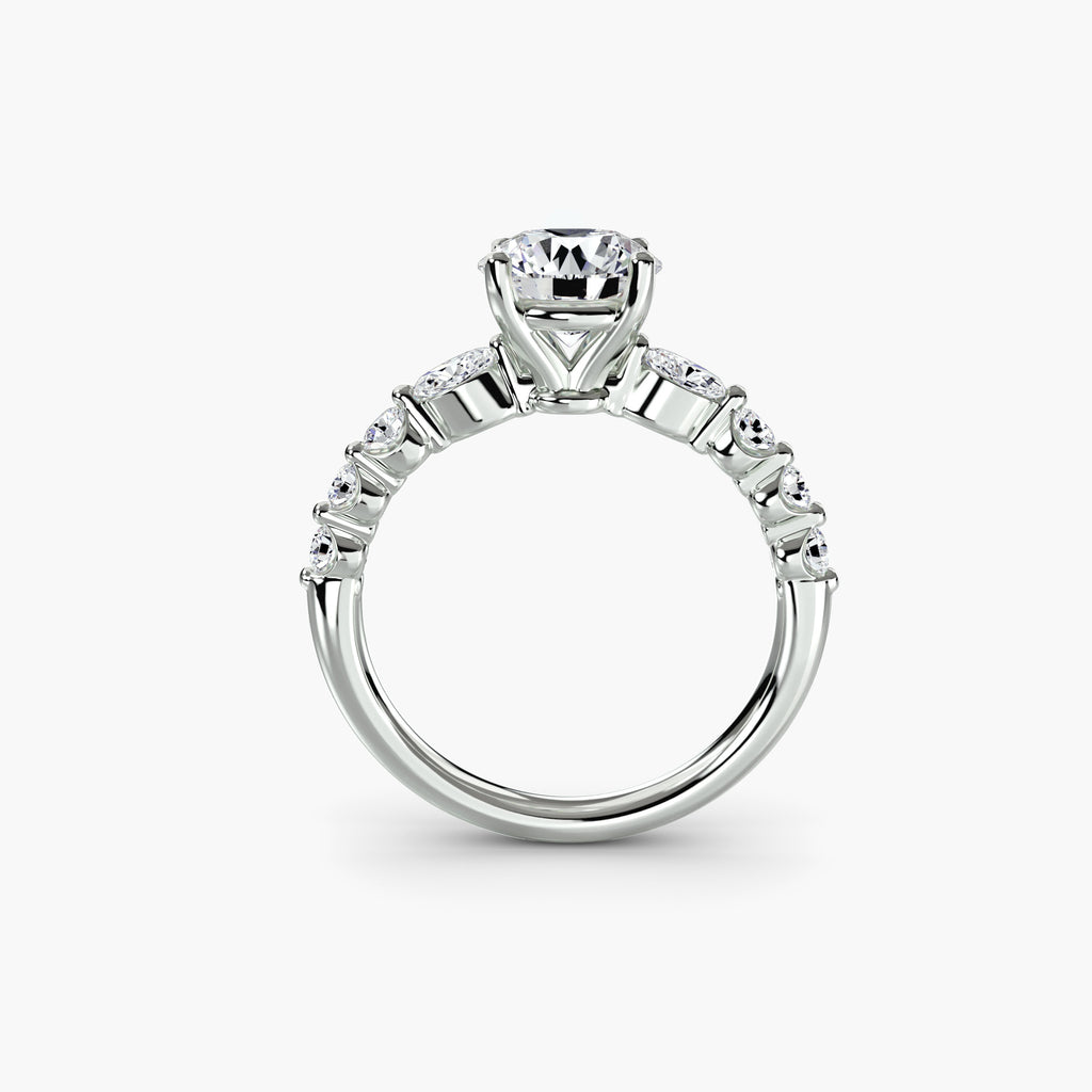 The Tiered Accent Ring - diamond engagement ring - VYKA Diamonds