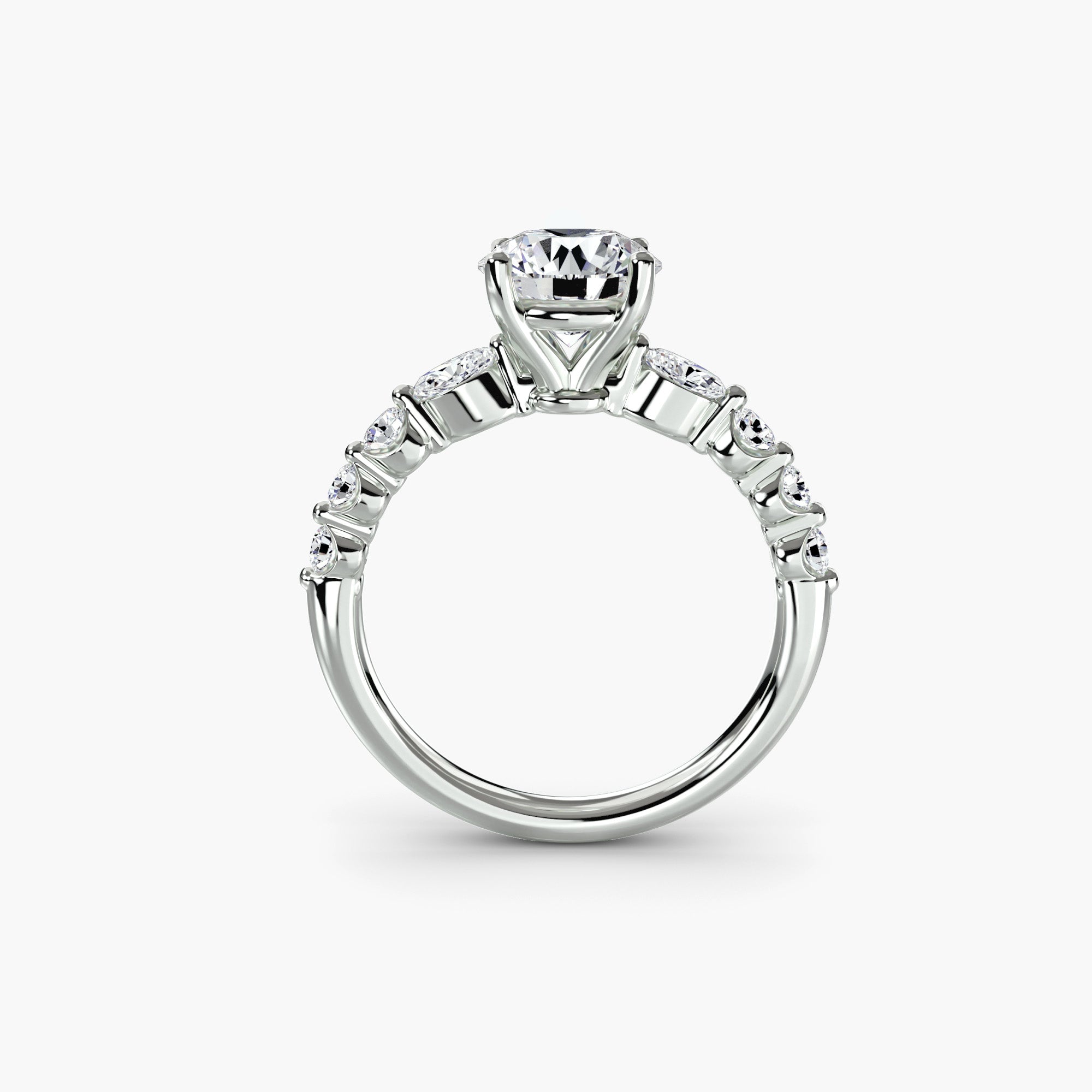 The Tiered Accent Ring - diamond engagement ring - VYKA Diamonds