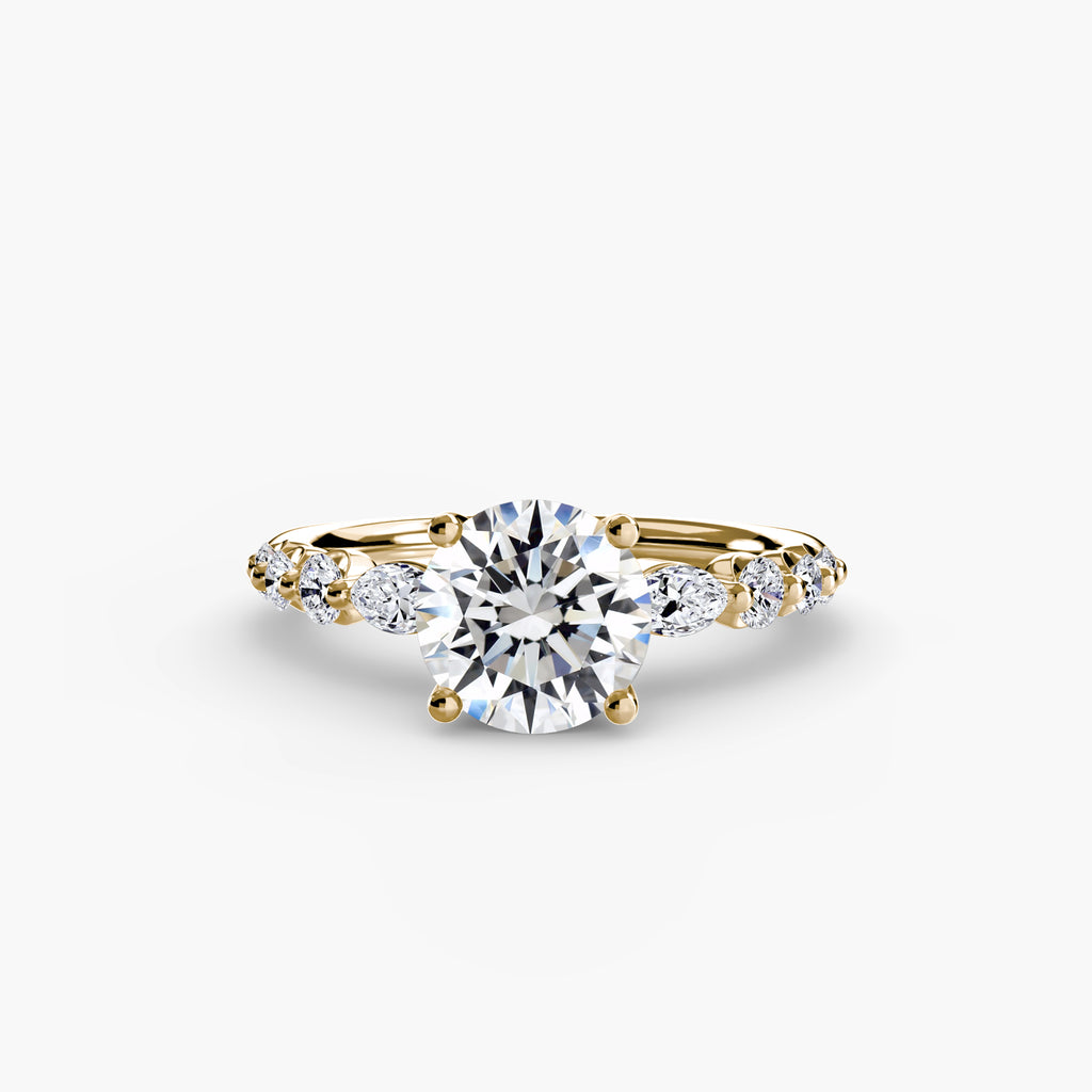 The Tiered Accent Ring - diamond engagement ring - VYKA Diamonds