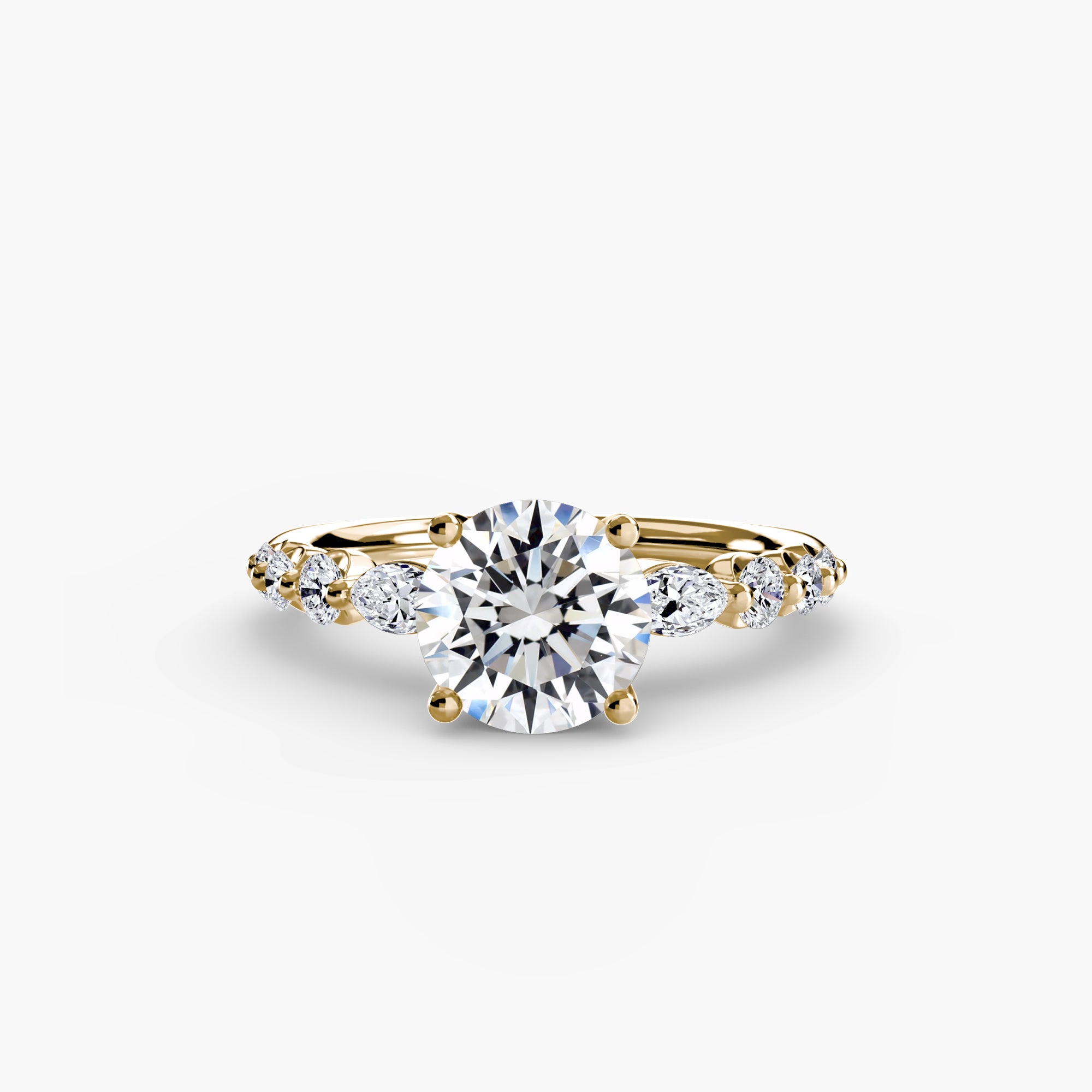 The Tiered Accent Ring - diamond engagement ring - VYKA Diamonds