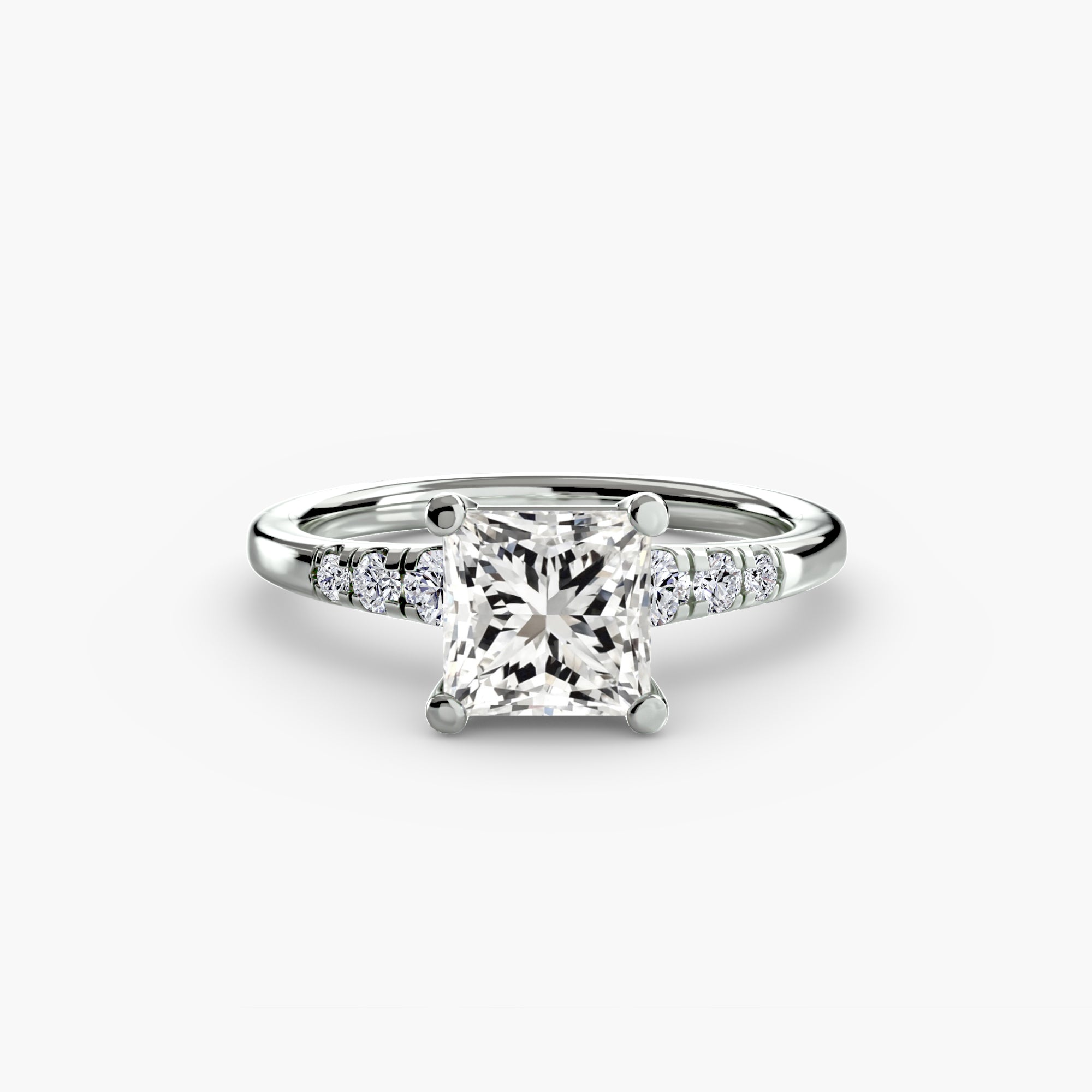 Solitaire with Shoulder Accents - VYKA Diamonds