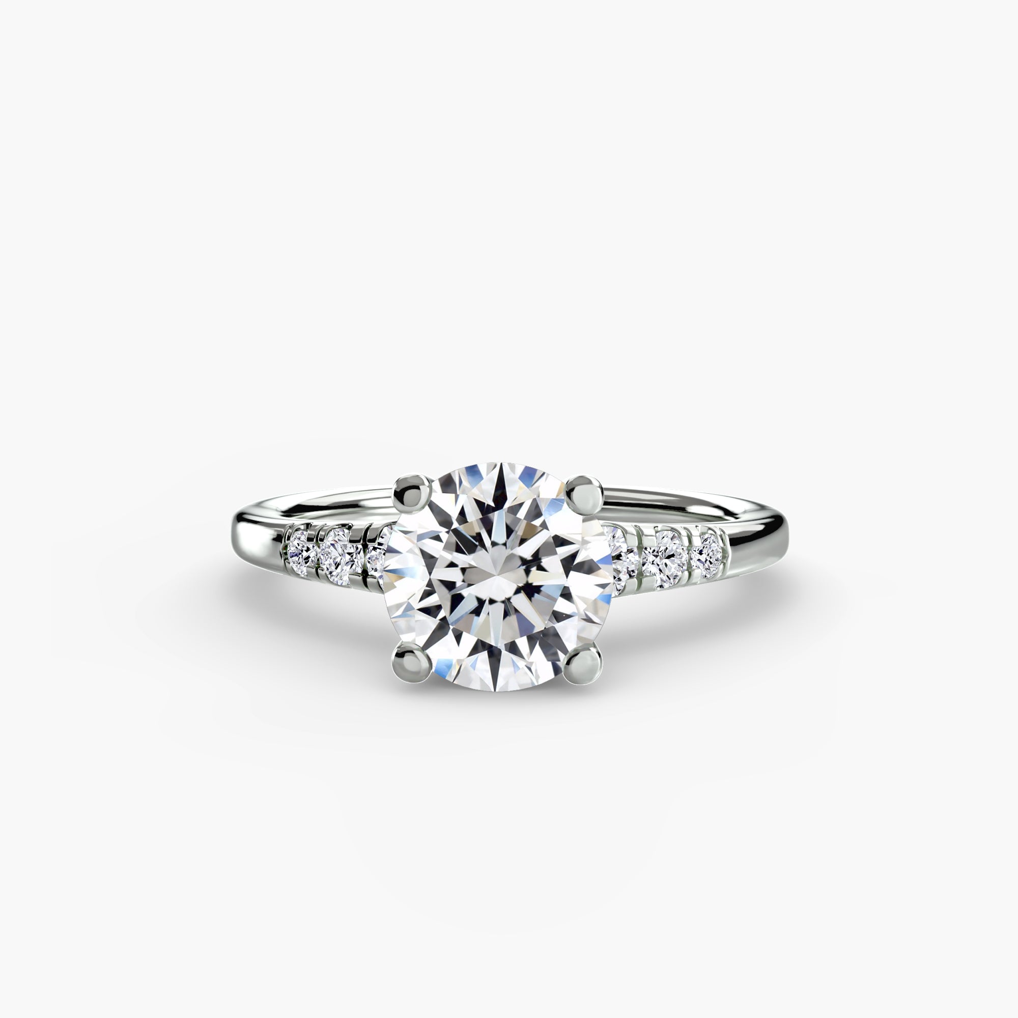 Solitaire with Shoulder Accents - VYKA Diamonds