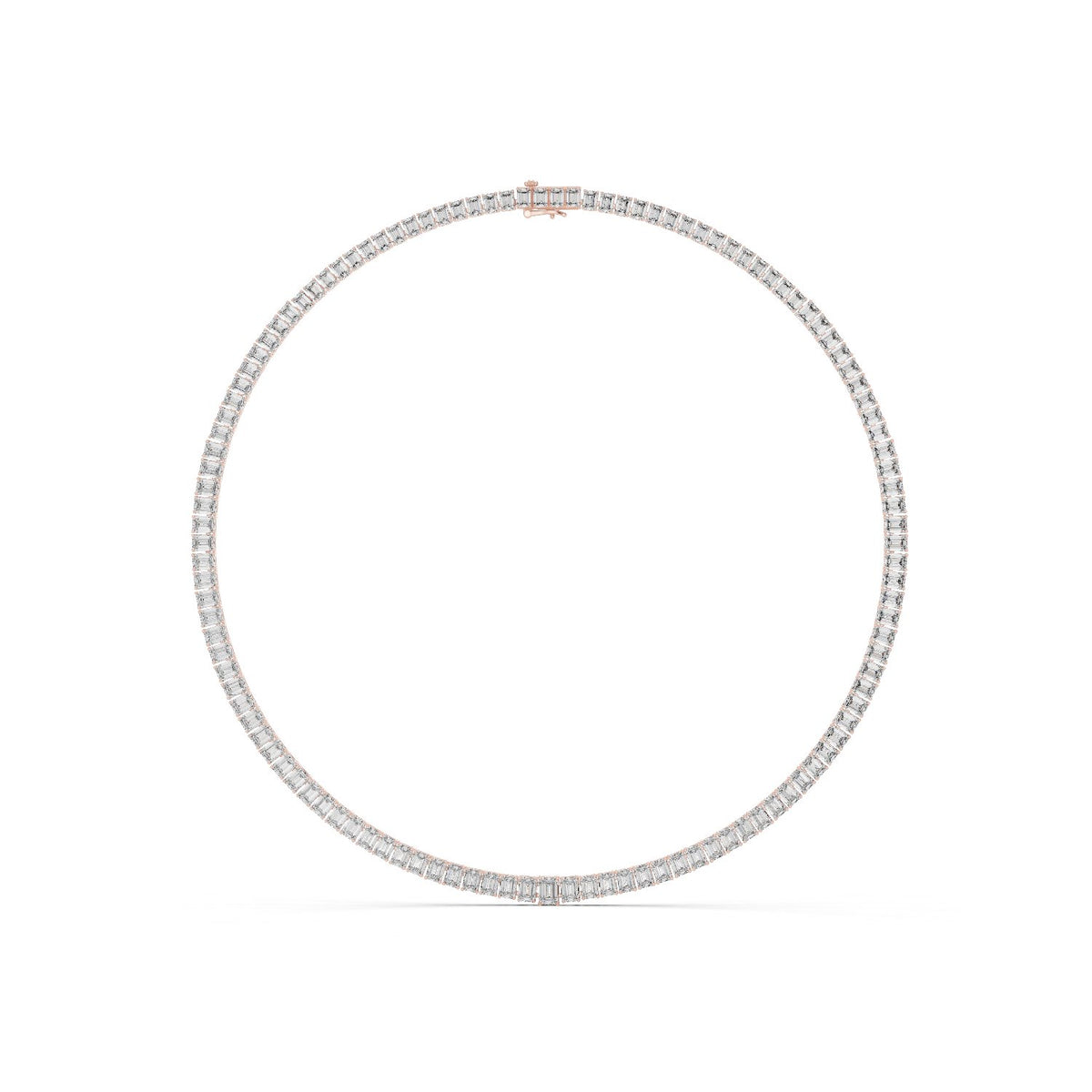 Emerald-Cut Collet Tennis Necklace
