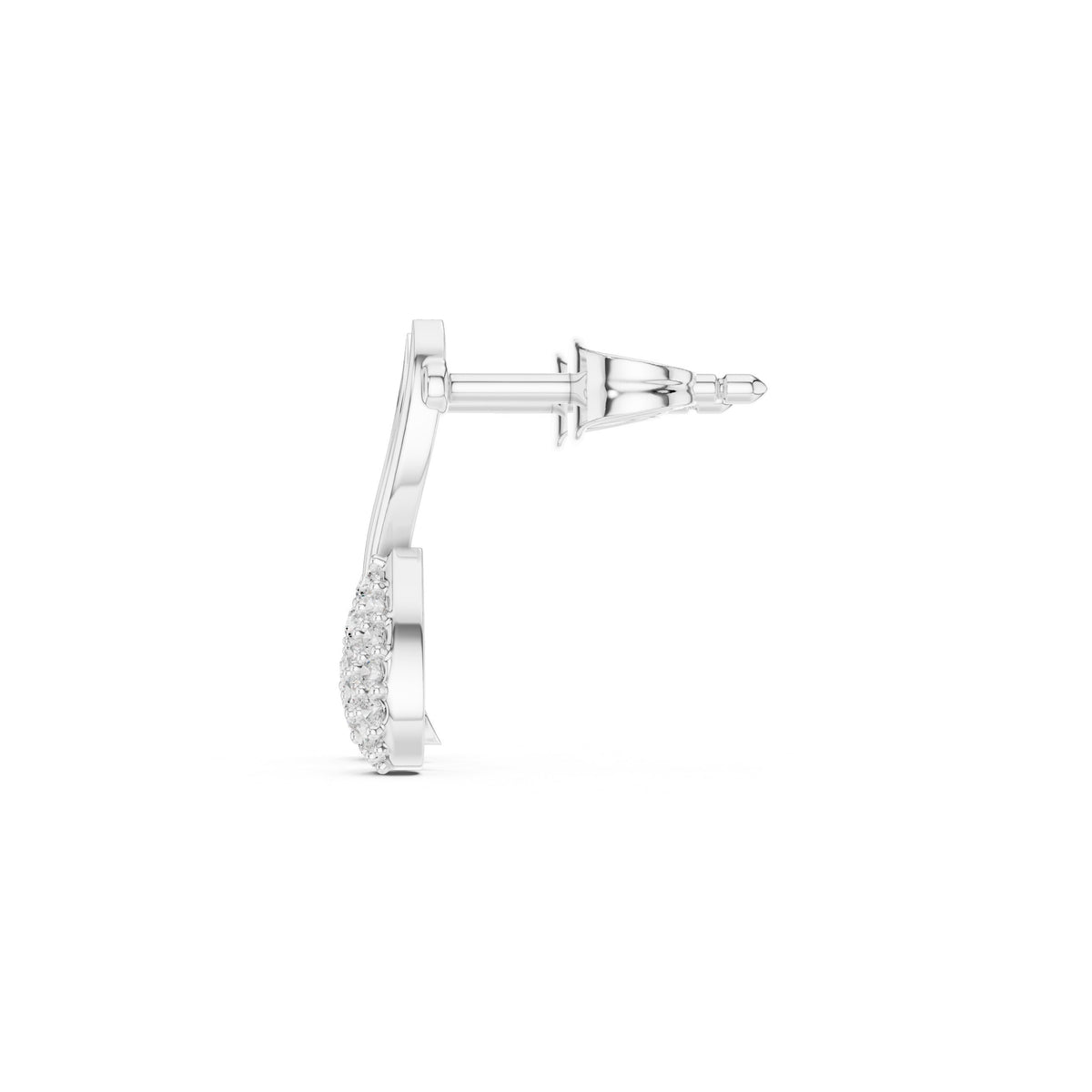 Swirl Teardrop Pave Diamond Stud Earrings