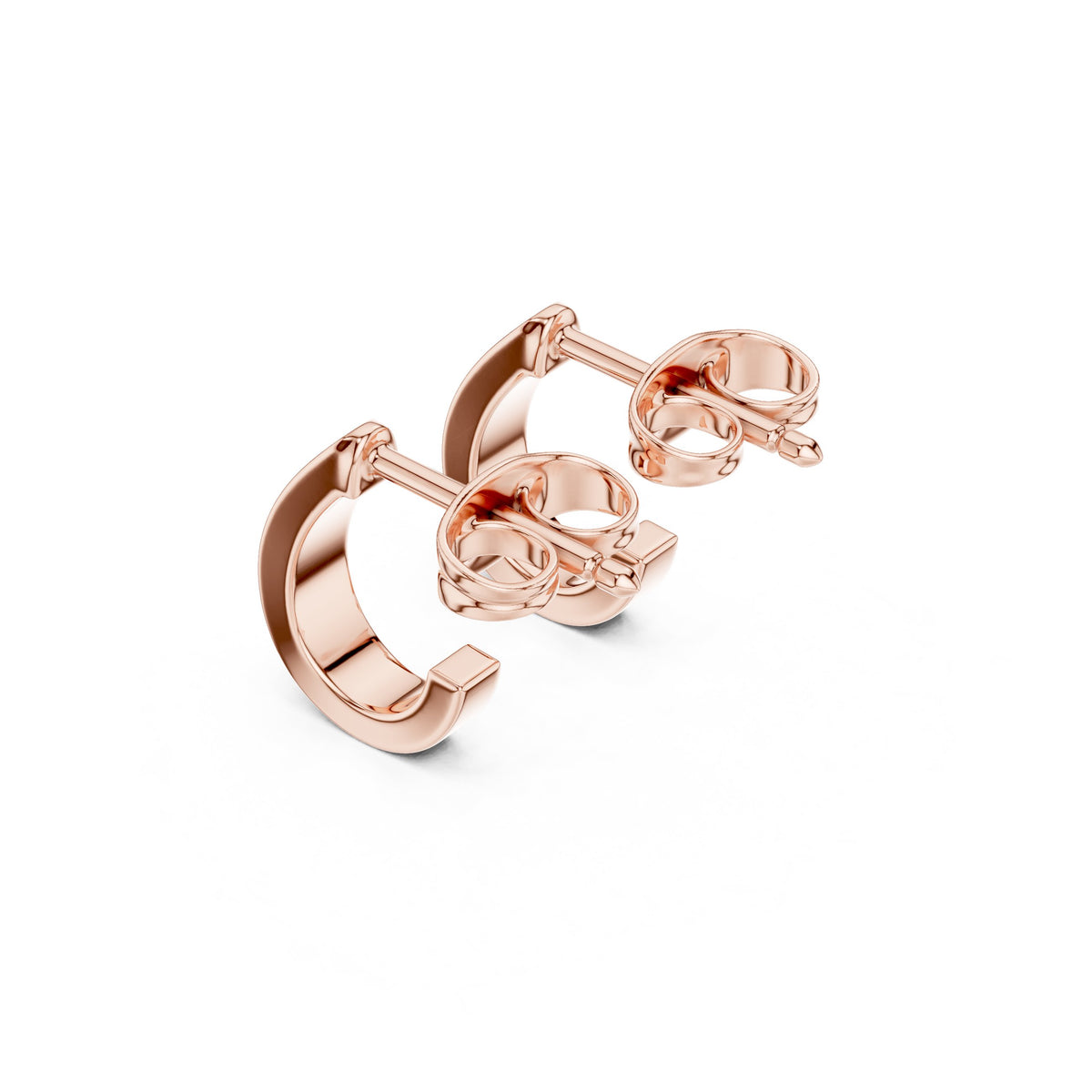 أقراط نصف حلقية بألماس باڤيه in Rose Gold - VYKA Diamonds