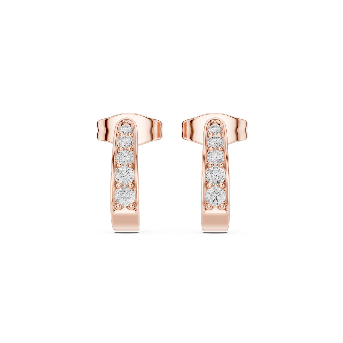 Pave Half Hoop Diamond Earrings