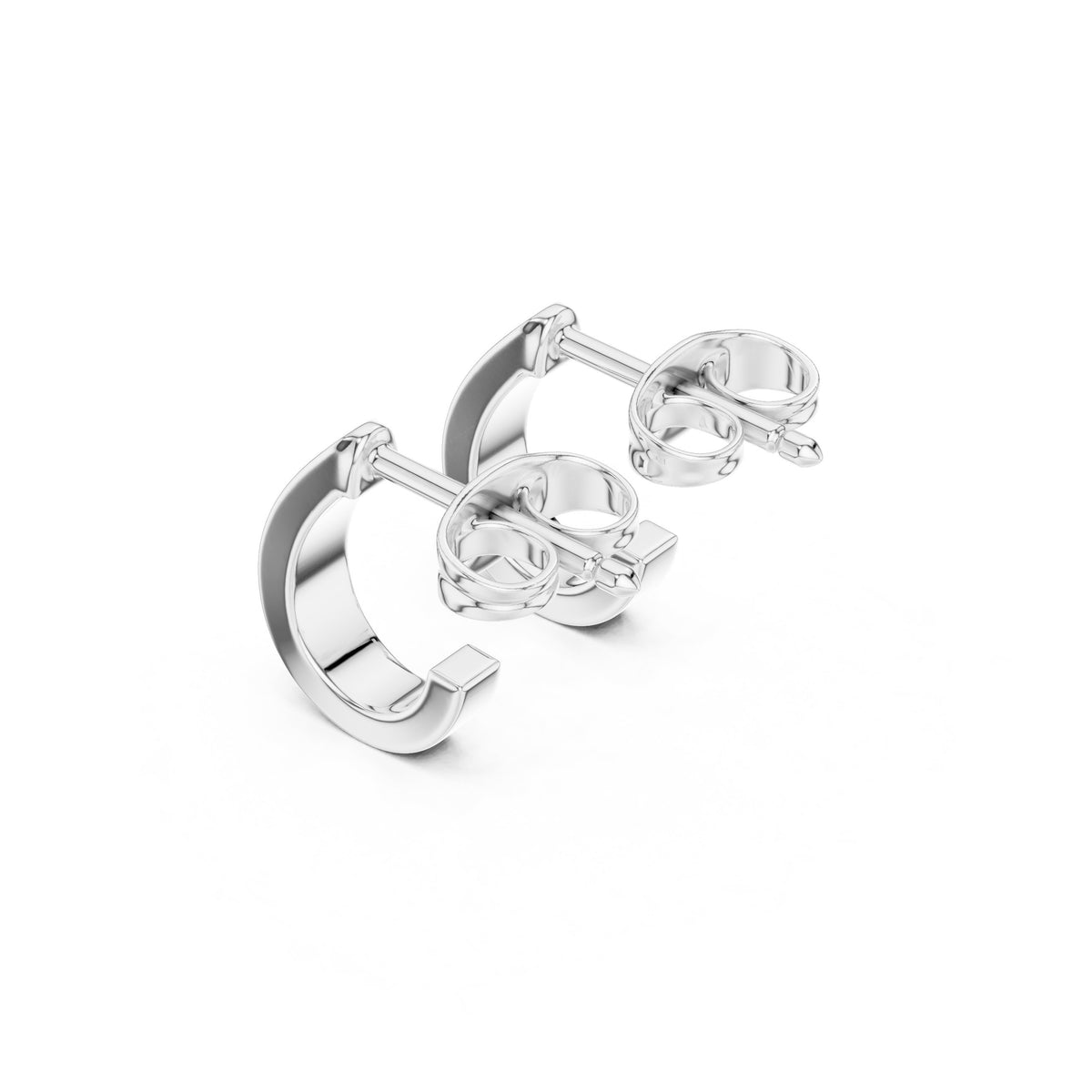 Pave Half Hoop Diamond Earrings