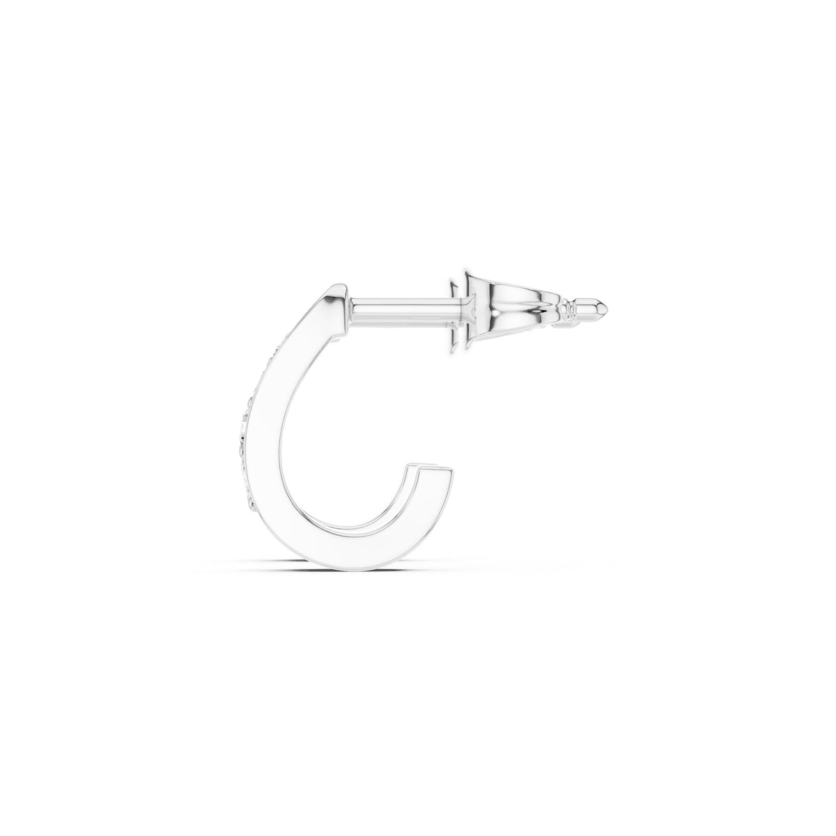 Pave Half Hoop Diamond Earrings