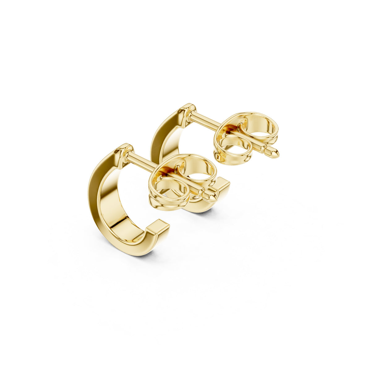 Pave Half Hoop Diamond Earrings