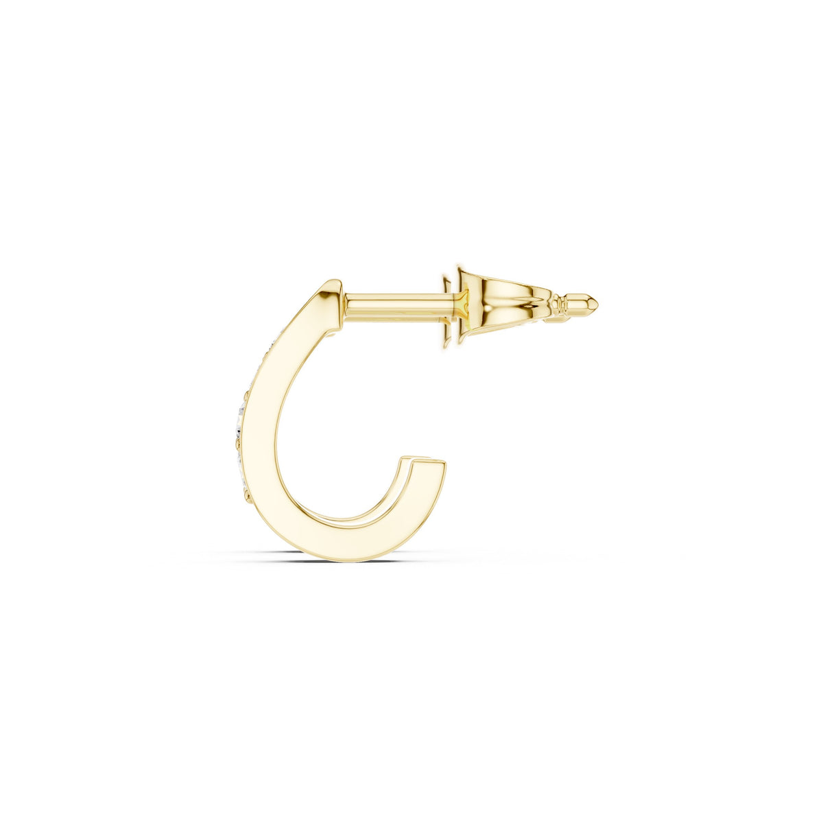 Pave Half Hoop Diamond Earrings