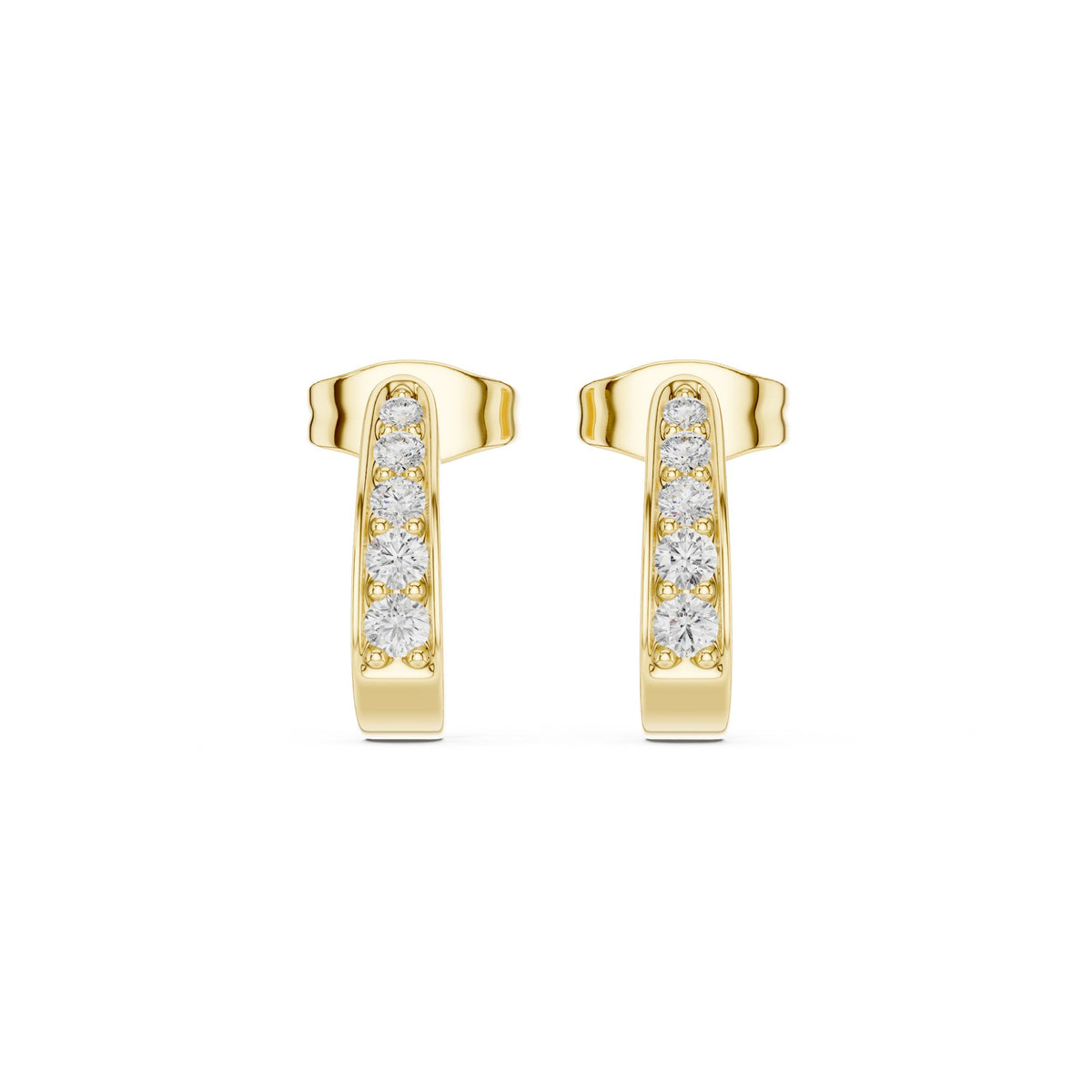 Pave Half Hoop Diamond Earrings
