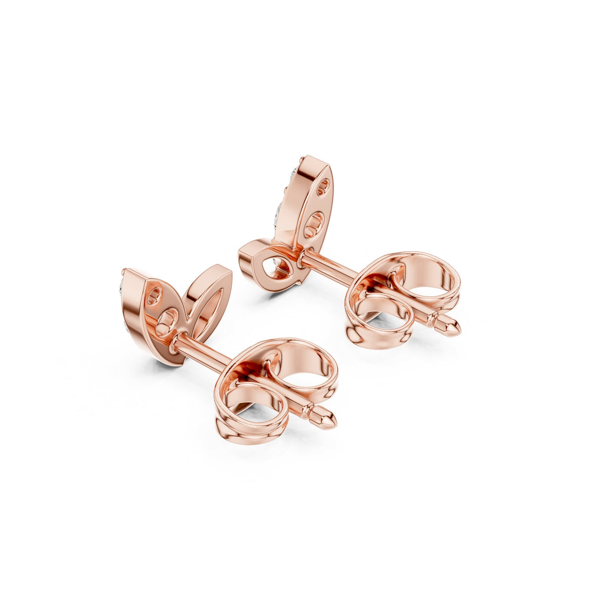 أقراط ألماس بورقتين in Rose Gold - VYKA Diamonds