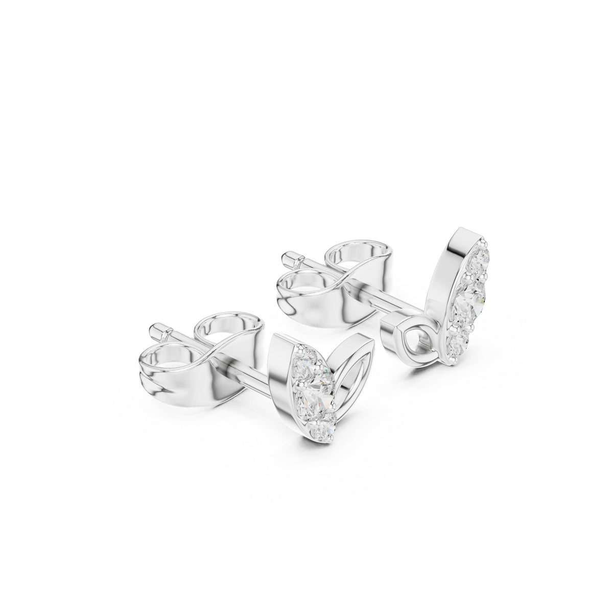 أقراط ألماس بورقتين in White Gold - VYKA Diamonds