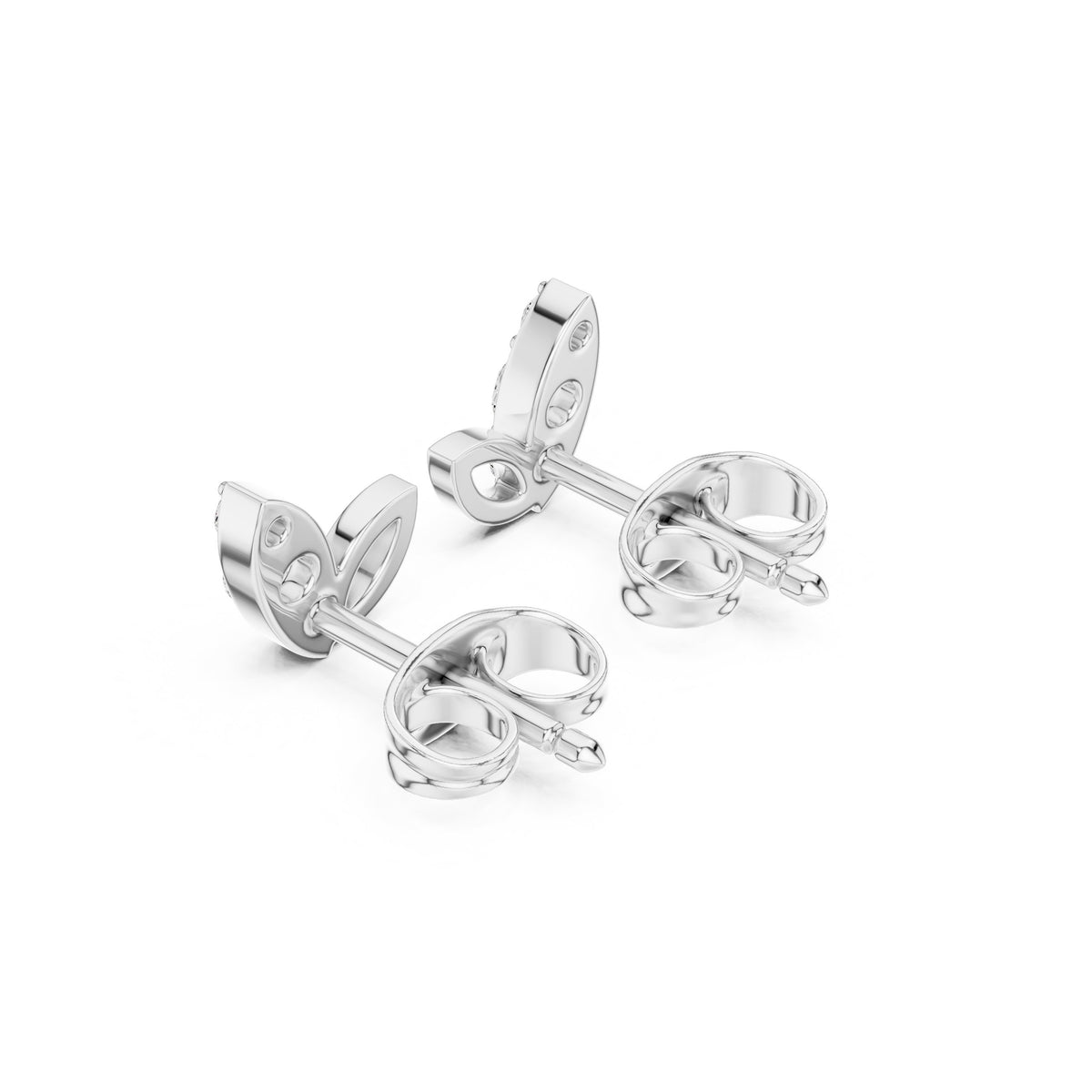 Twin Leaf Diamond Stud Earrings