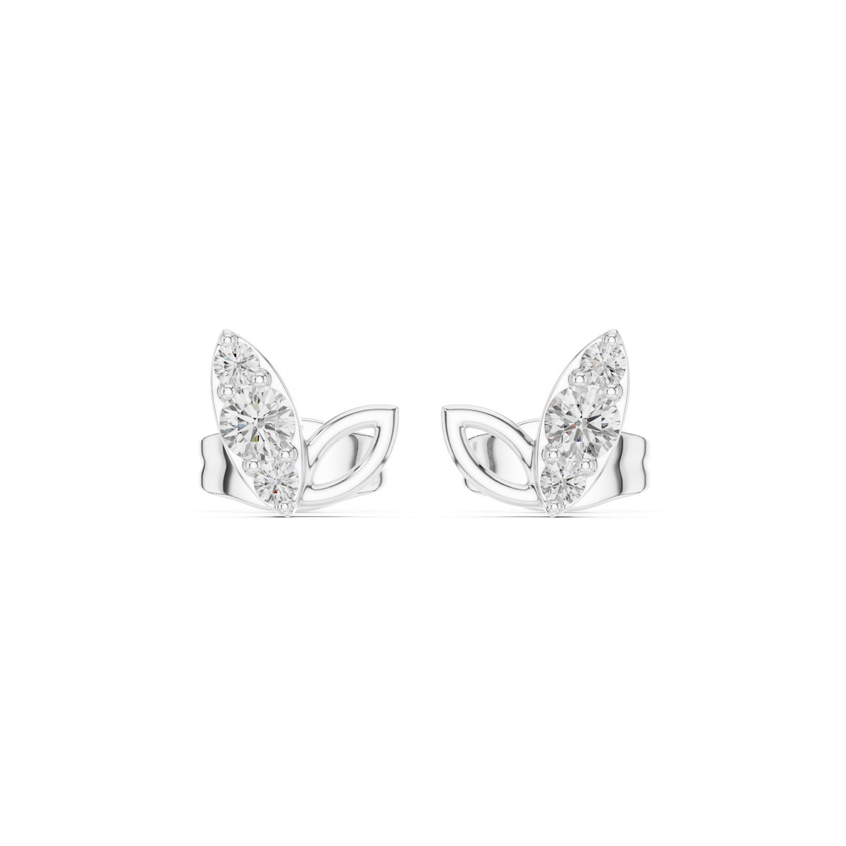 أقراط ألماس بورقتين in White Gold - VYKA Diamonds